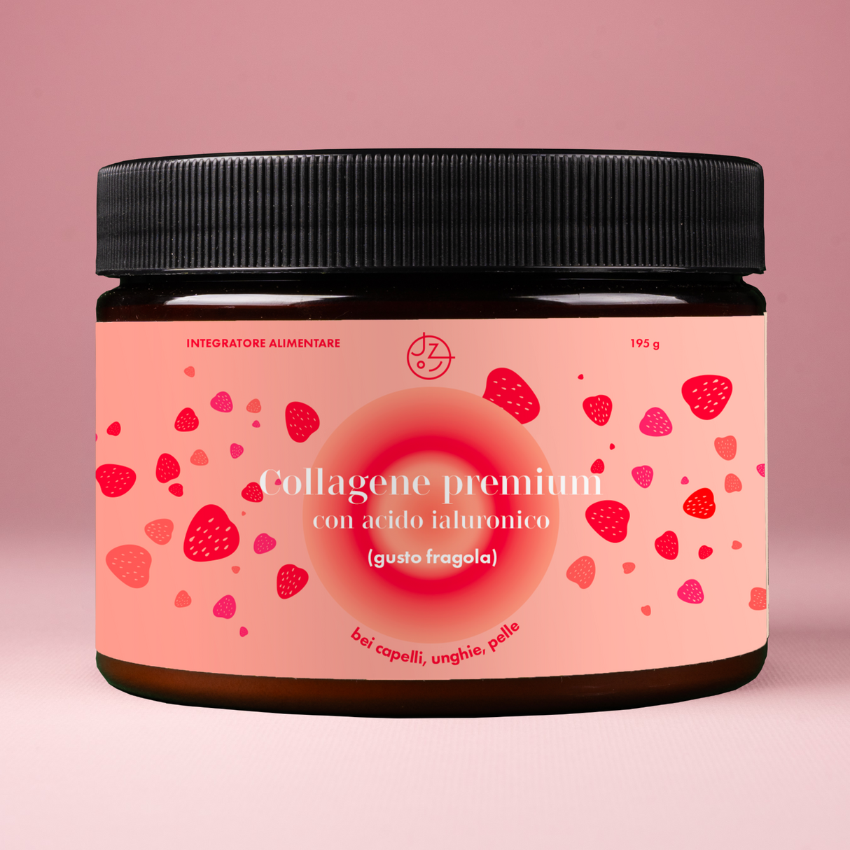 Collagene premium con acido ialuronico, vit. C e 8 sostanze per splendidi capelli, unghie, pelle (gusto fragola) 🍓