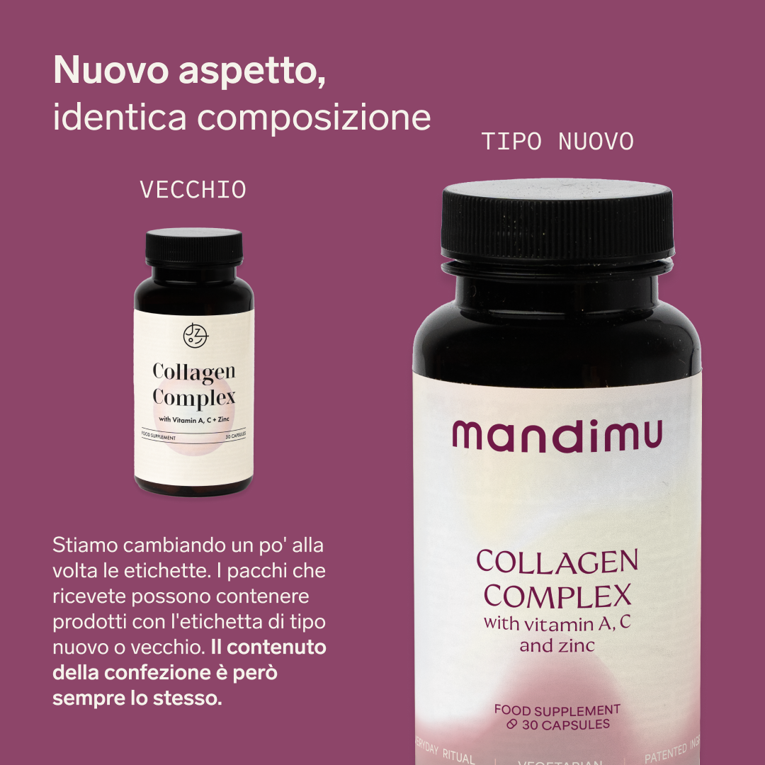 Complesso di collagene con vitamine A & C e zinco (vegetariano) – 30 capsule