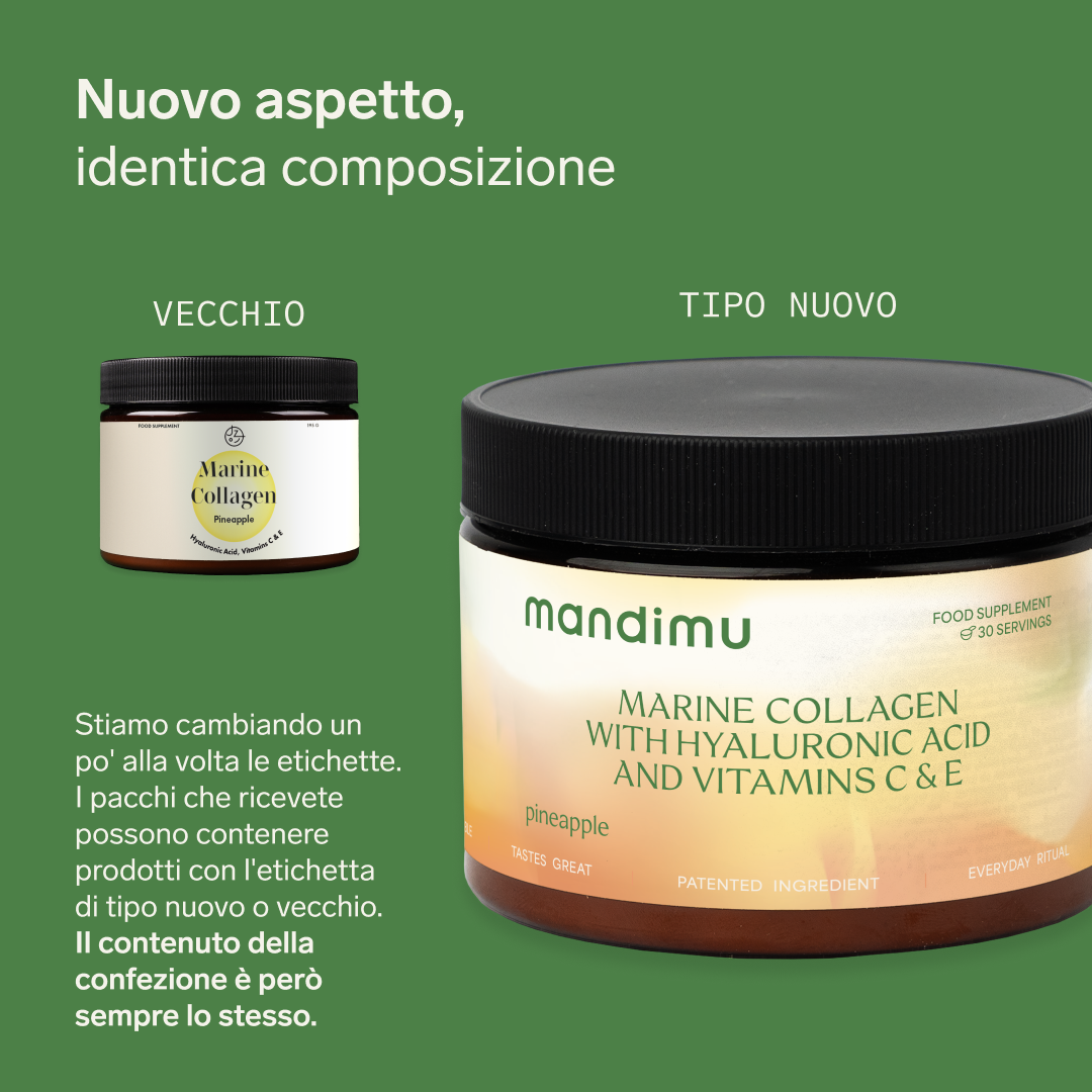 Collagene premium con acido ialuronico e vitamina C ed E (gusto ananas)