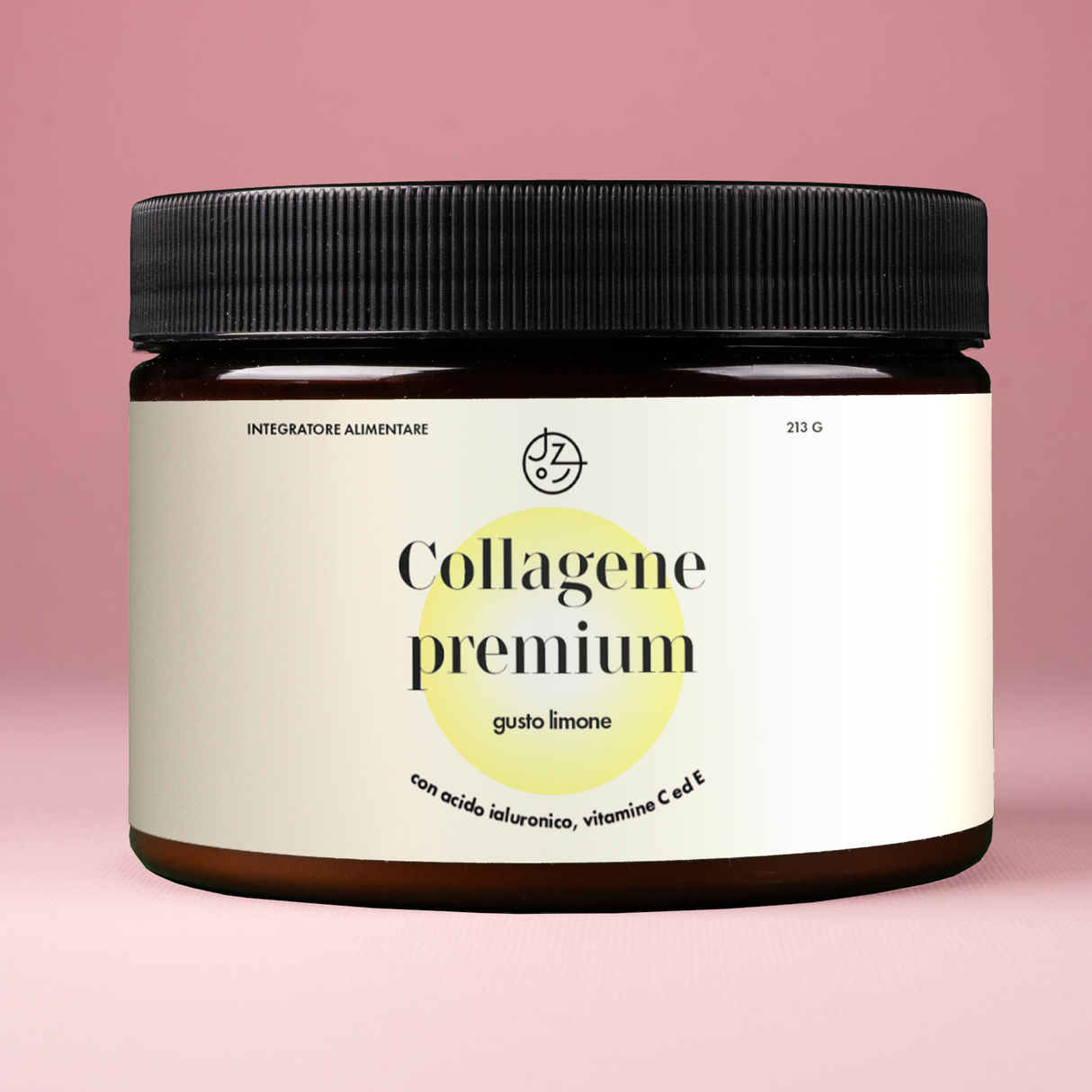 Collagene premium con acido ialuronico e vitamina C ed E (gusto limone)
