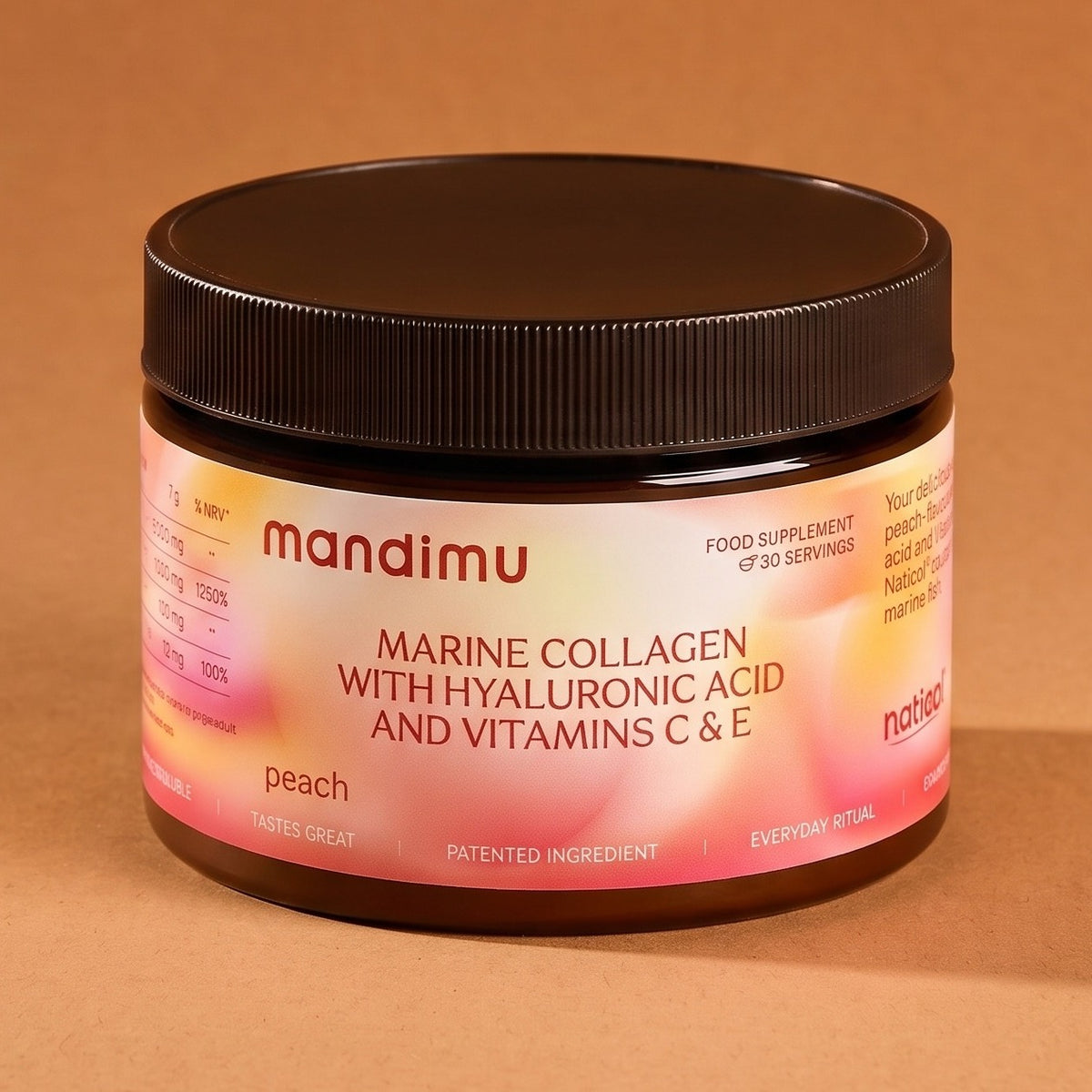 Collagene premium con acido ialuronico e vitamina C ed E (gusto pesca)