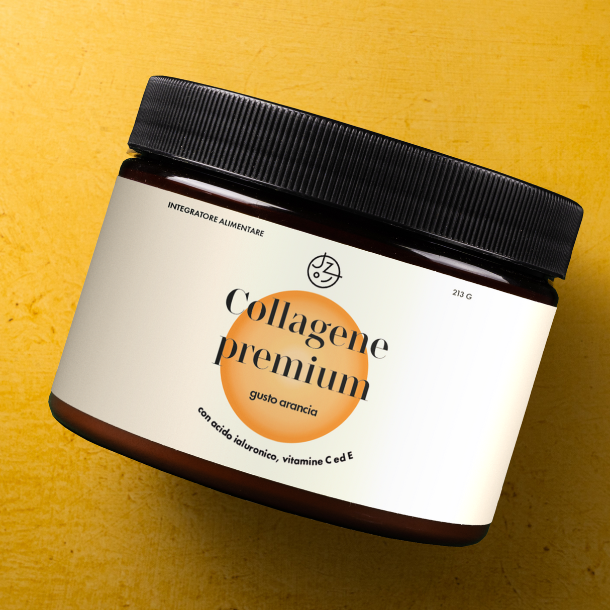 Collagene premium con acido ialuronico e vitamina C ed E (gusto arancia)