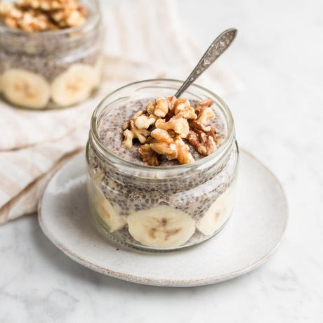 Budino di semi di Chia alla banana e noci