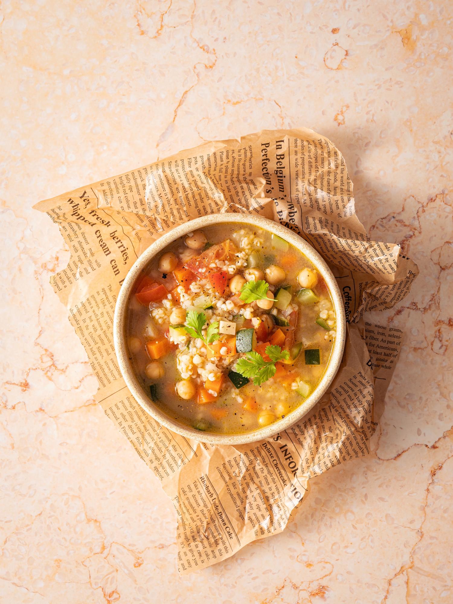 Zuppa algerina di ceci e bulgur