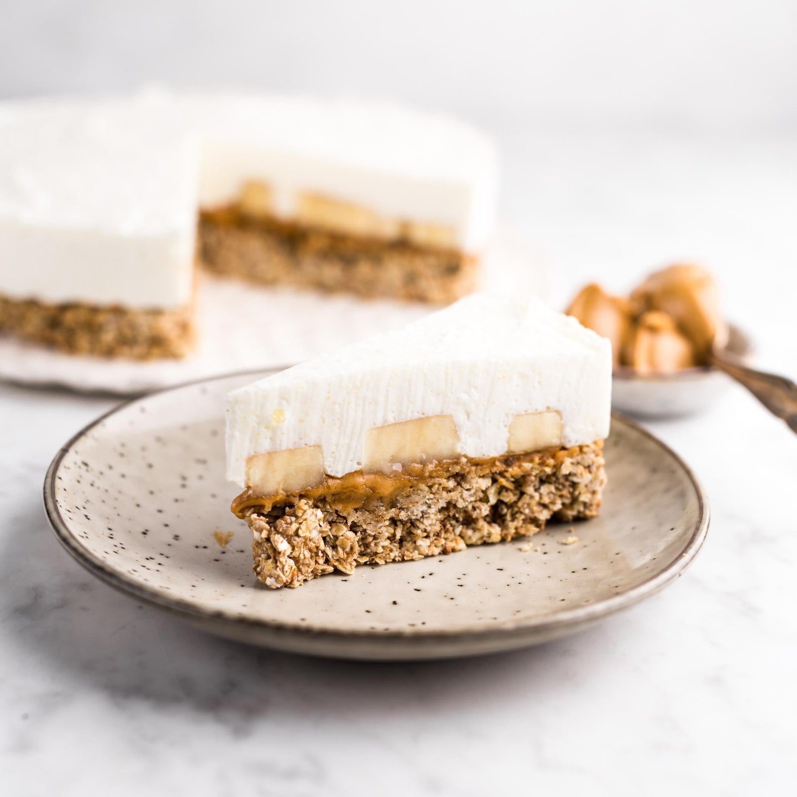 Torta di banane con ricotta e burro di arachidi