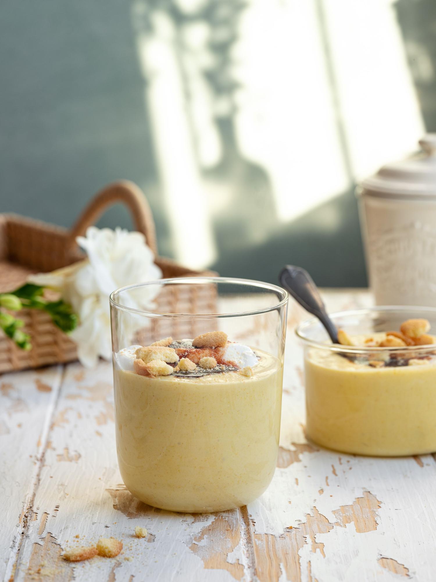 Budino di banana senza uova