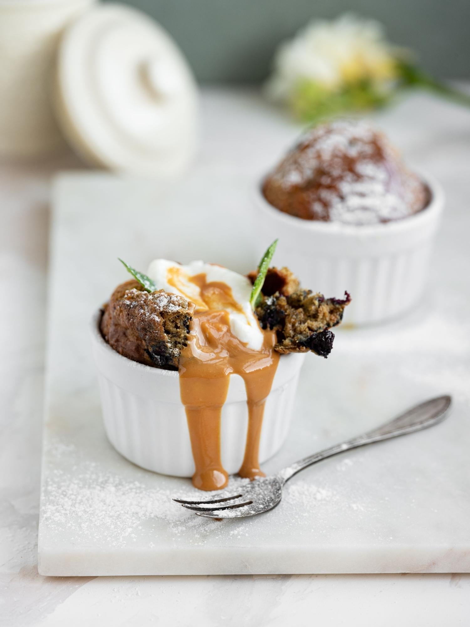 Muffin ai mirtilli in tazza