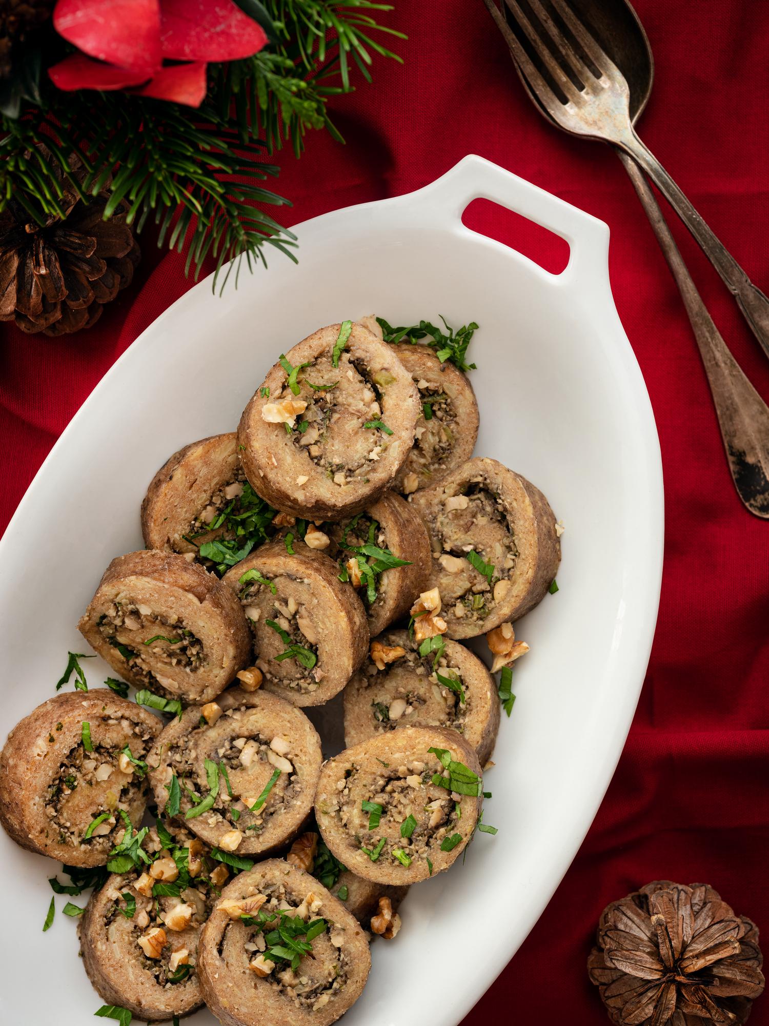 Rotolo di patate ripieno di funghi