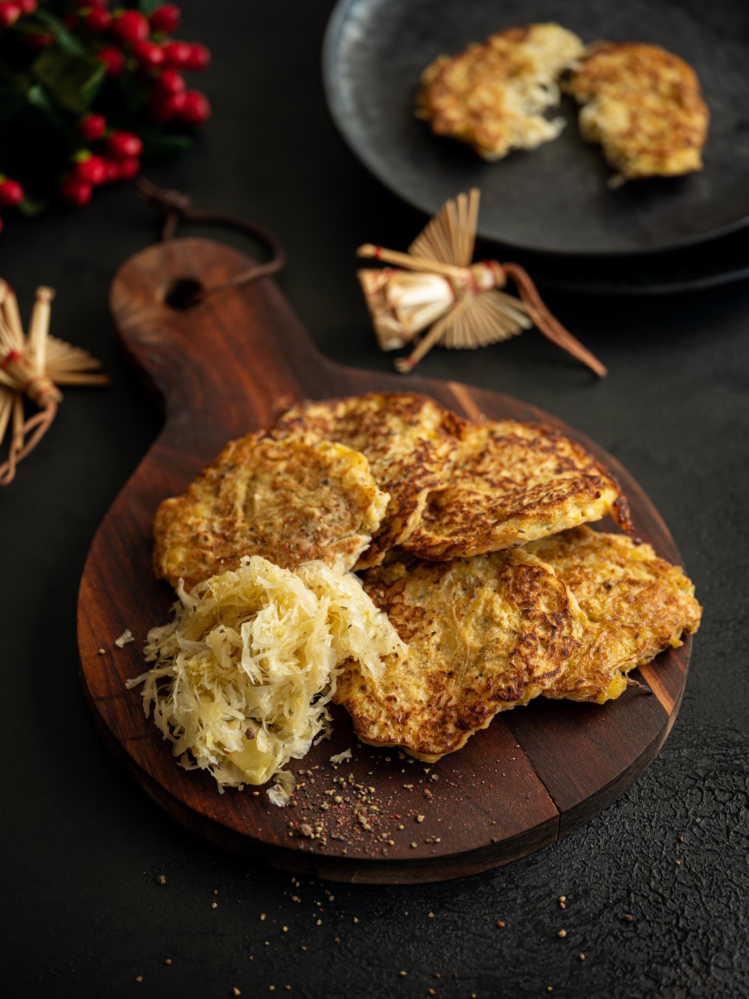 Frittelle di patate con crauti