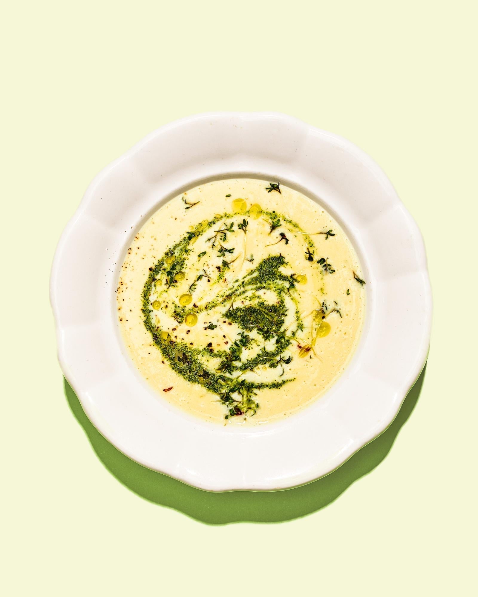 Crema di patate con pesto di crescione