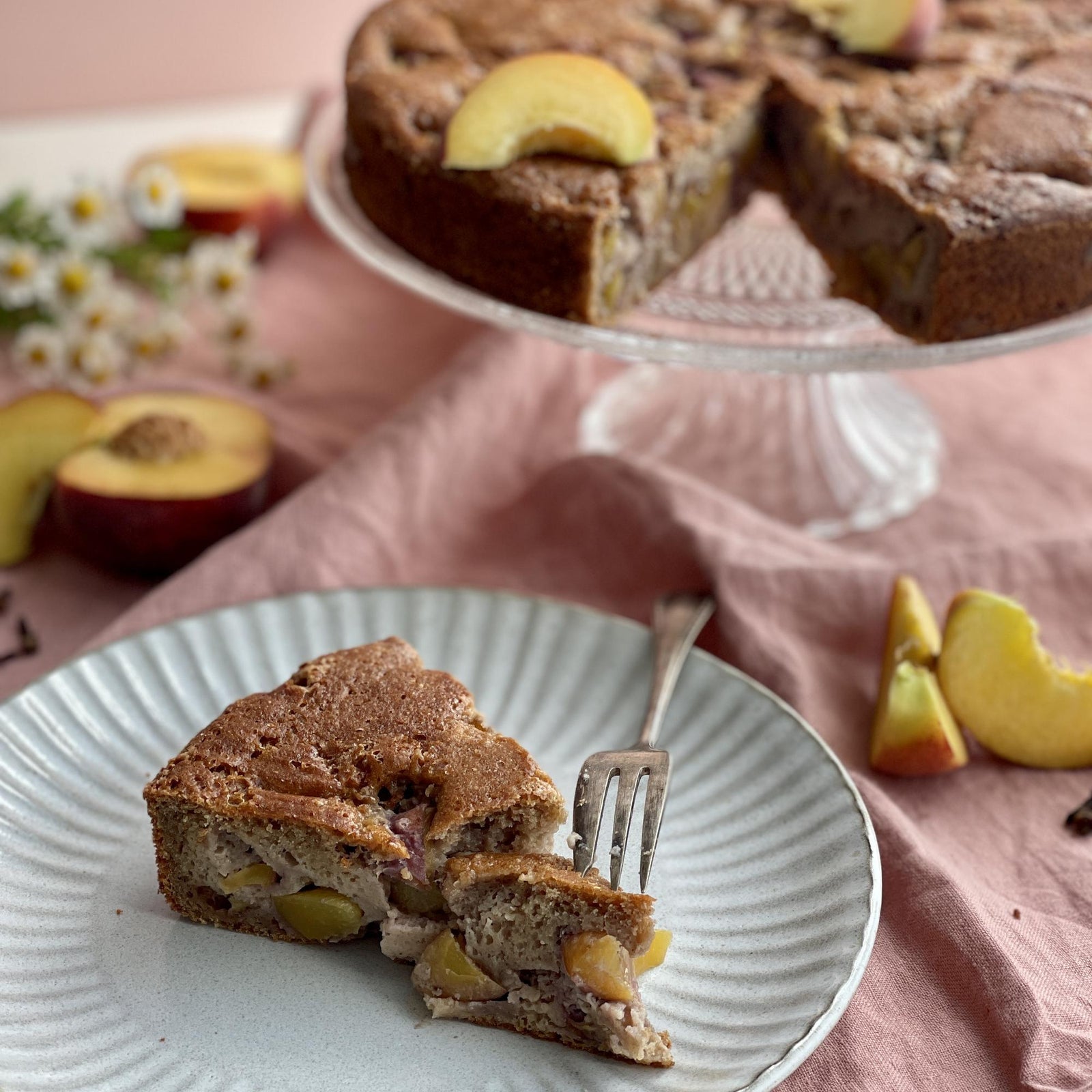 Torta alle pesche