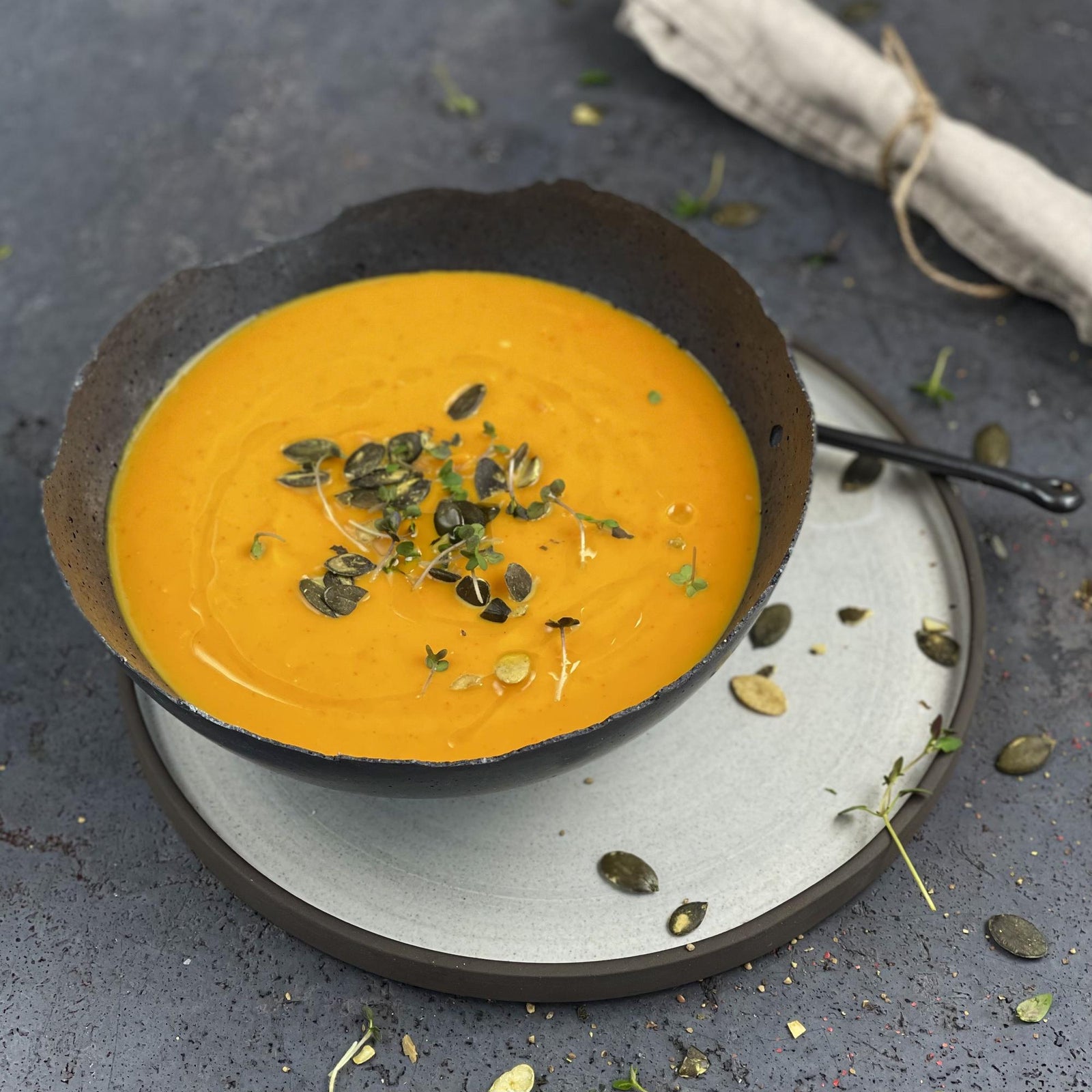 Zuppa di zucca con grano saraceno