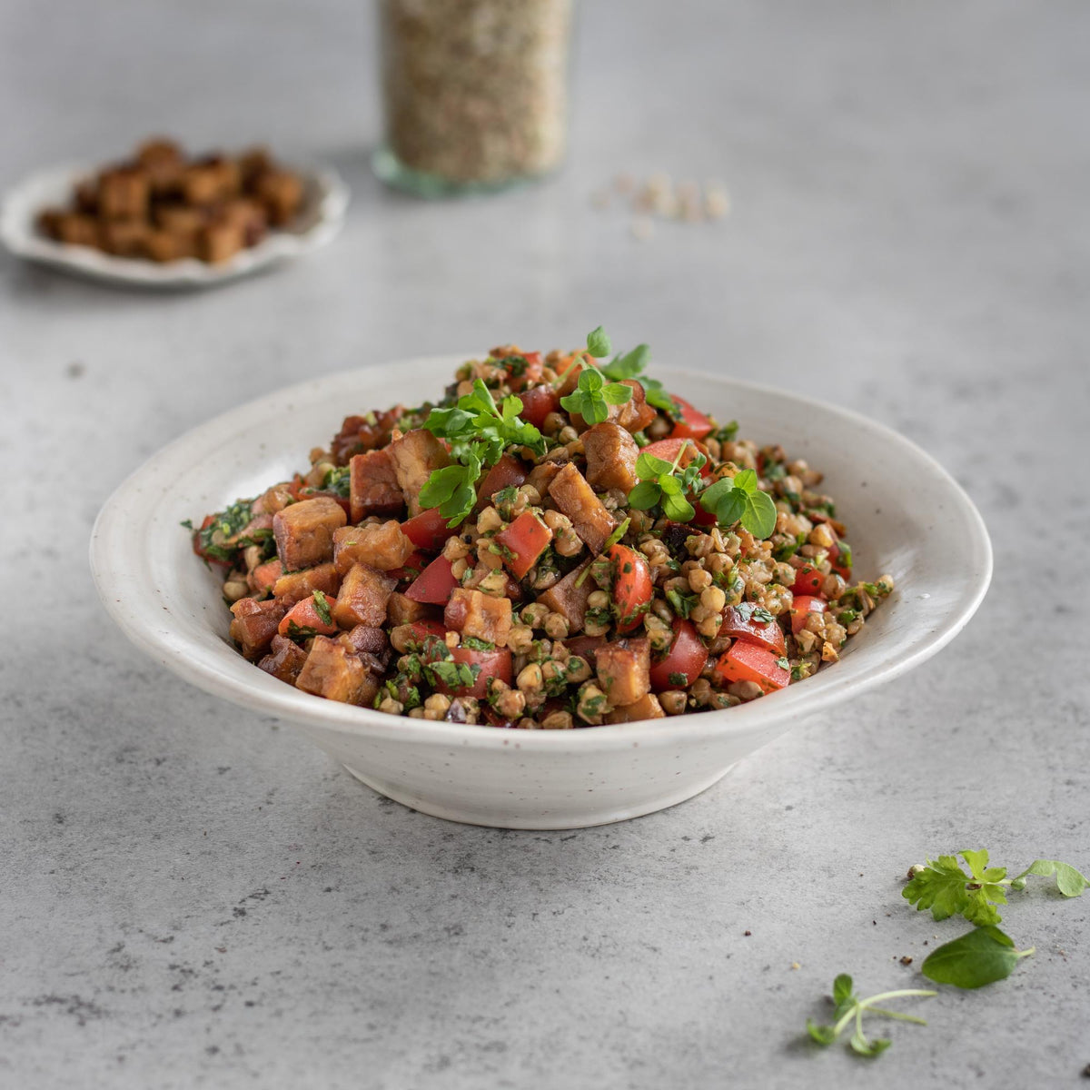 Insalata di grano saraceno con tempeh