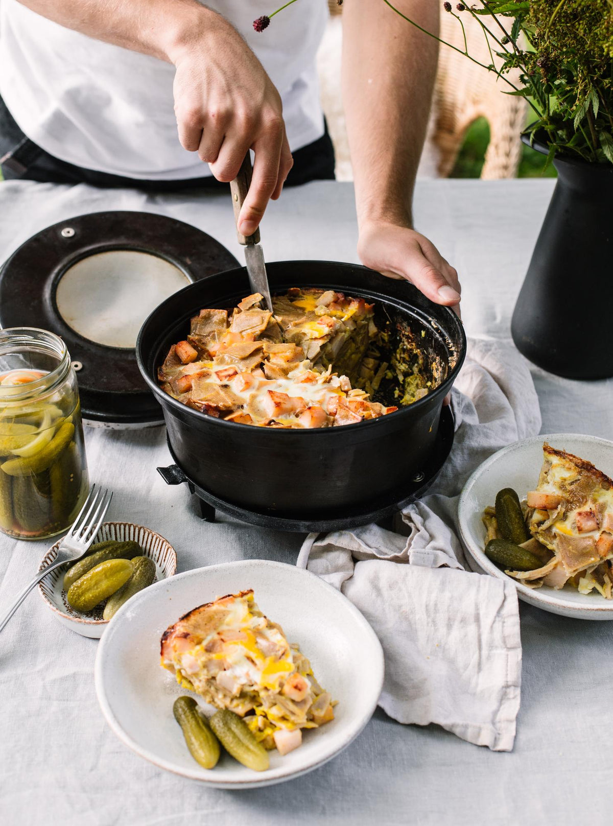 Pasta integrale con prosciutto al forno