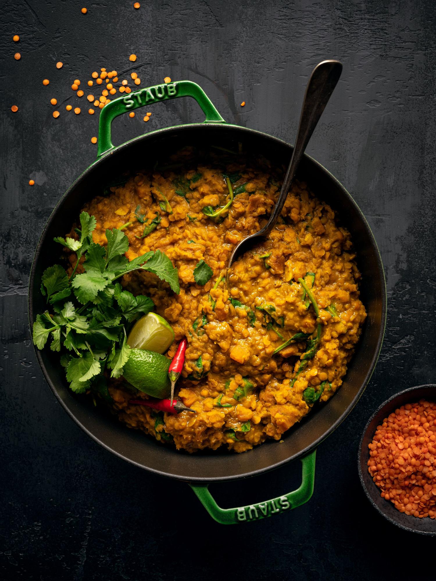 Curry di lenticchie al forno