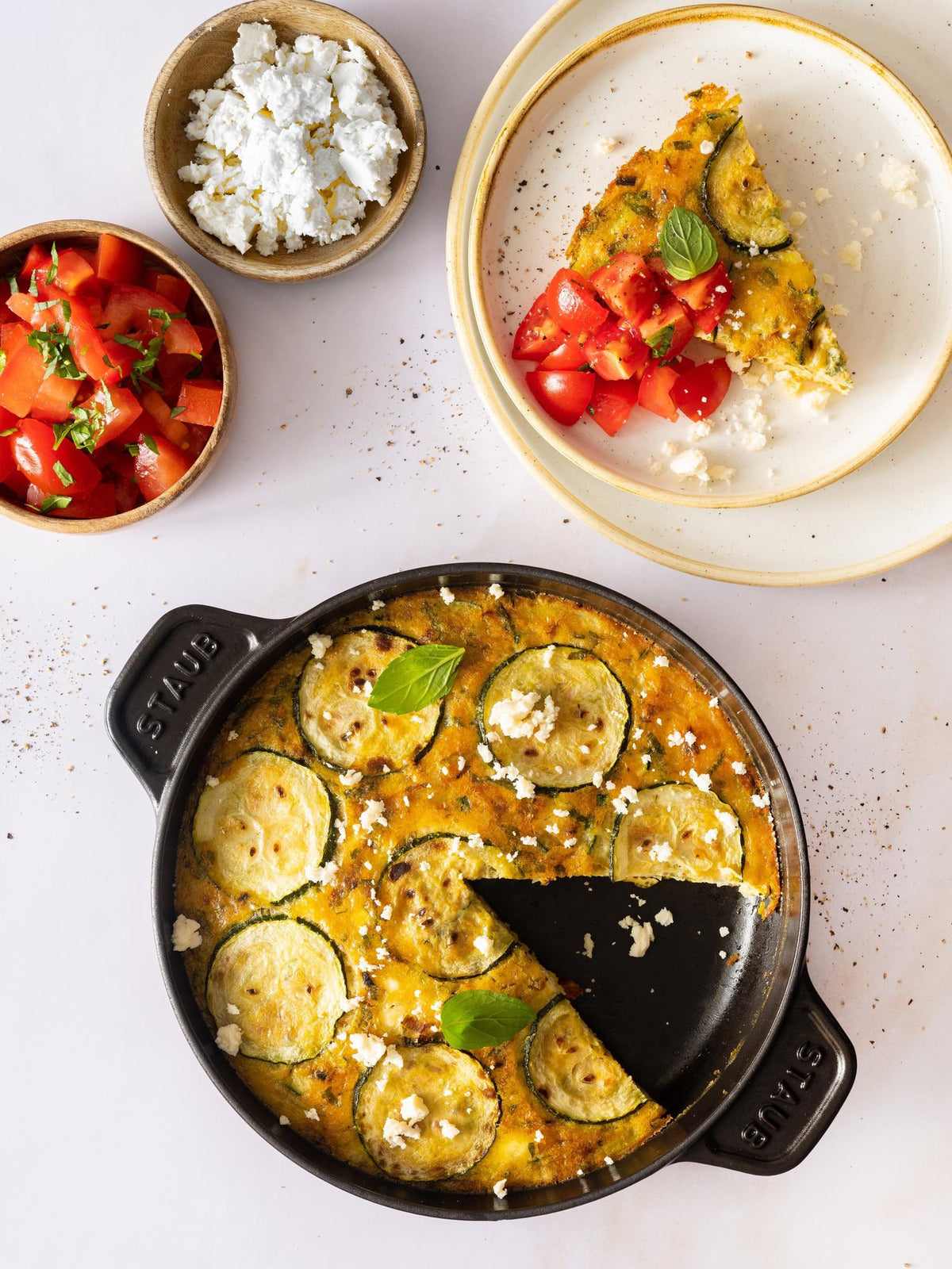 Frittata egiziana con zucchine e porro
