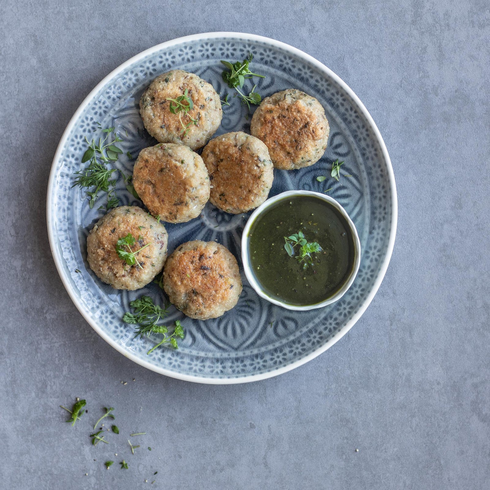 Polpette di lucioperca con pesto alle erbe