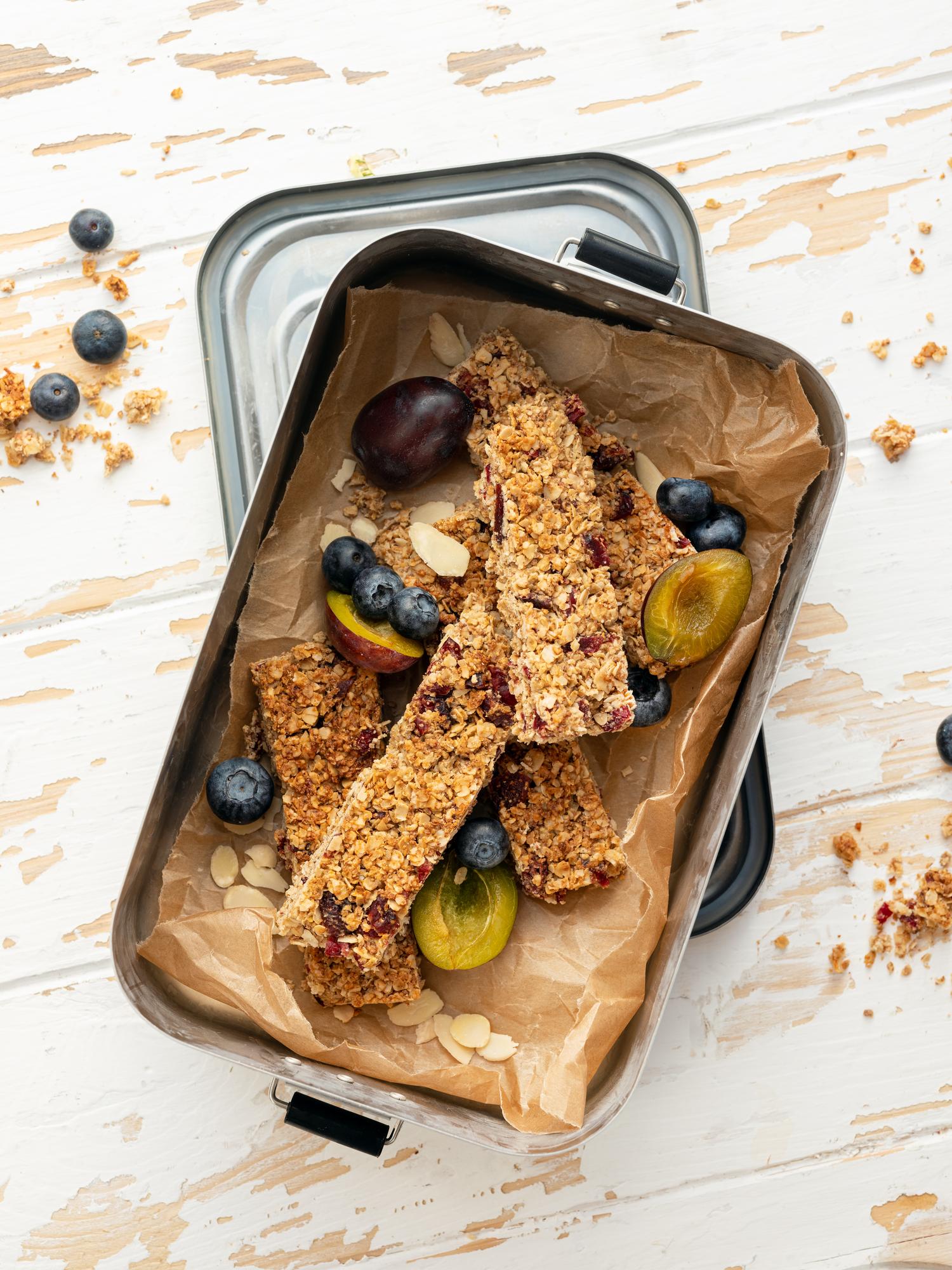 Flapjack con mirtilli rossi