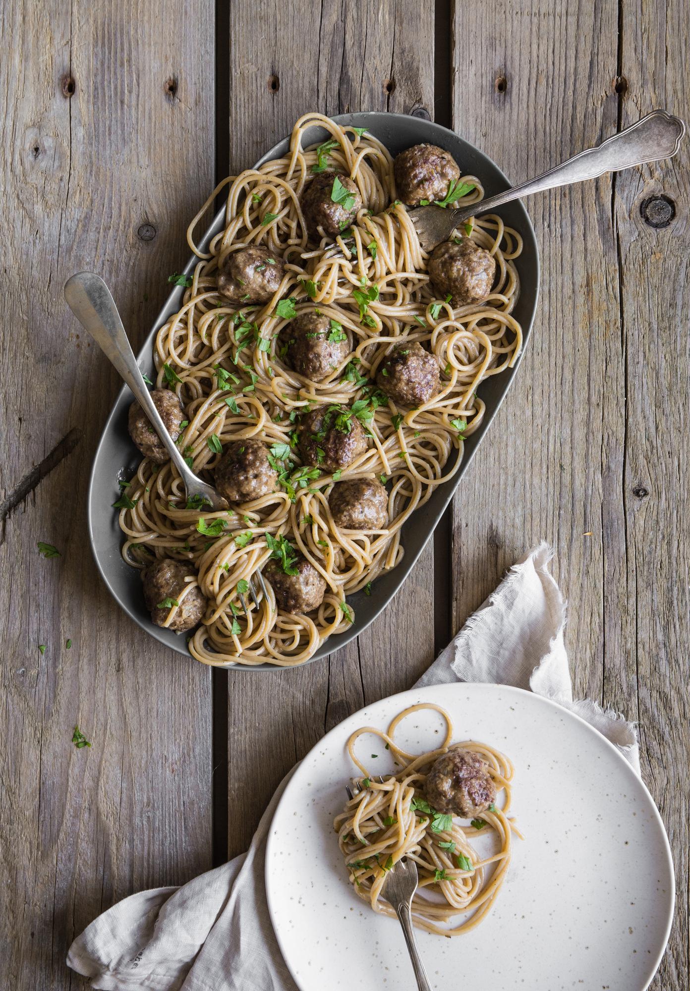Polpette con spaghetti