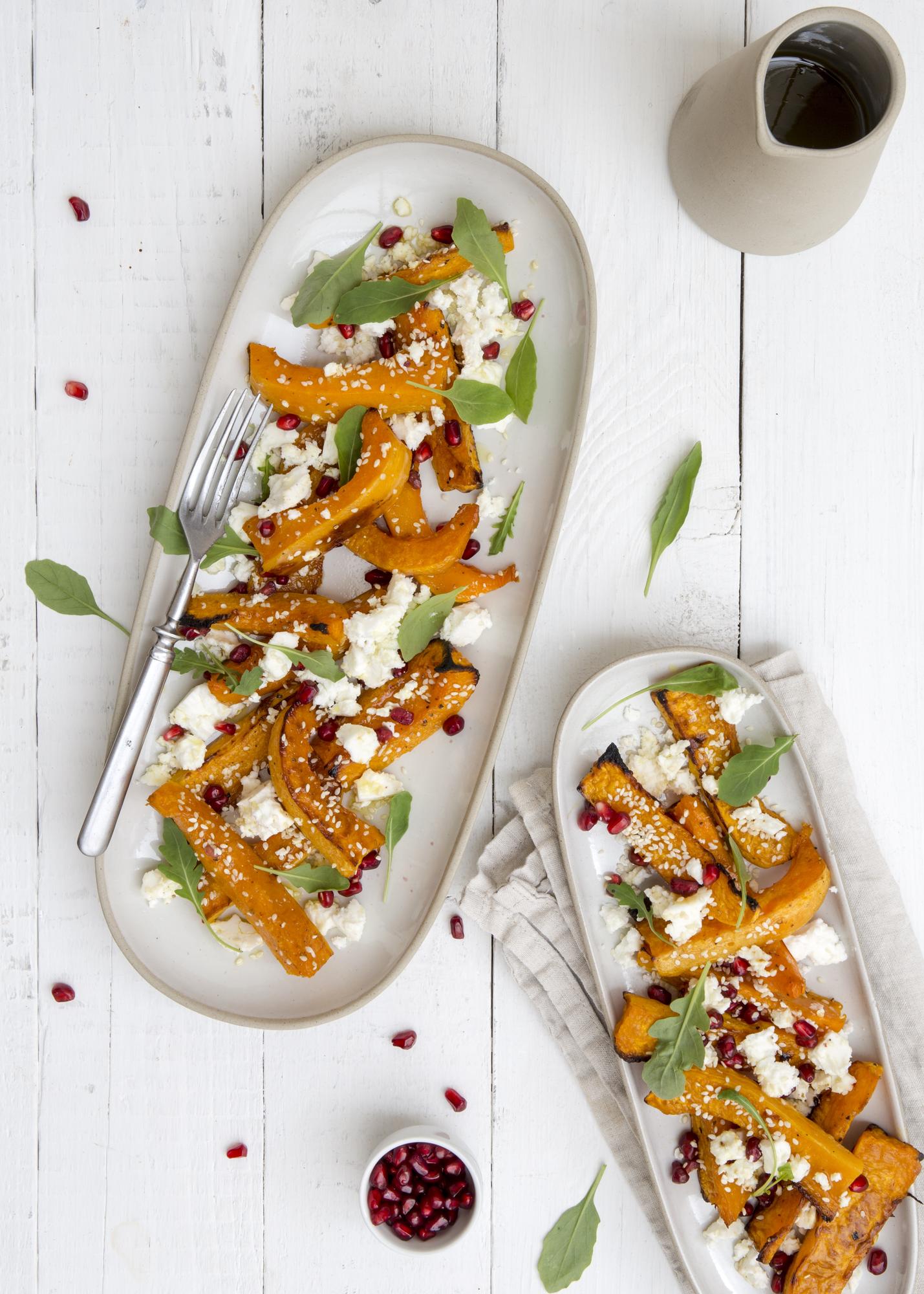 Zucca al Forno con Feta e Sesamo