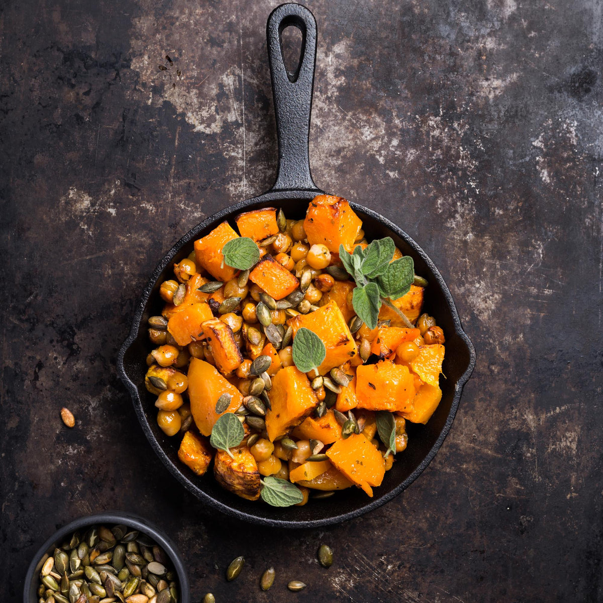 Zucca al forno con ceci