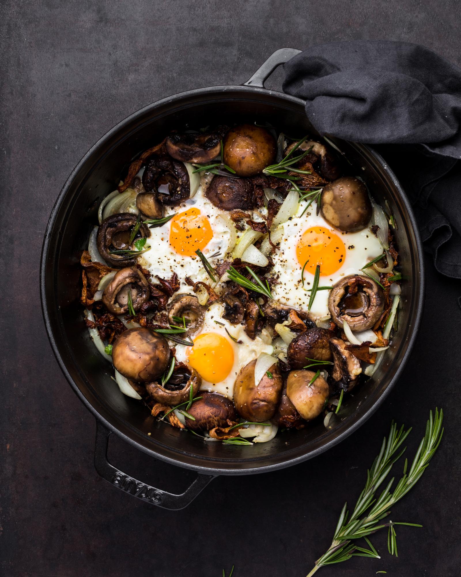 Funghi gratinati con uova