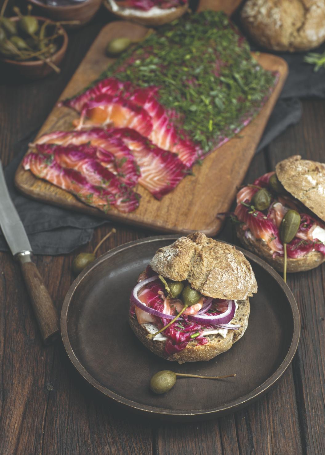 Gravlax con barbabietola rossa