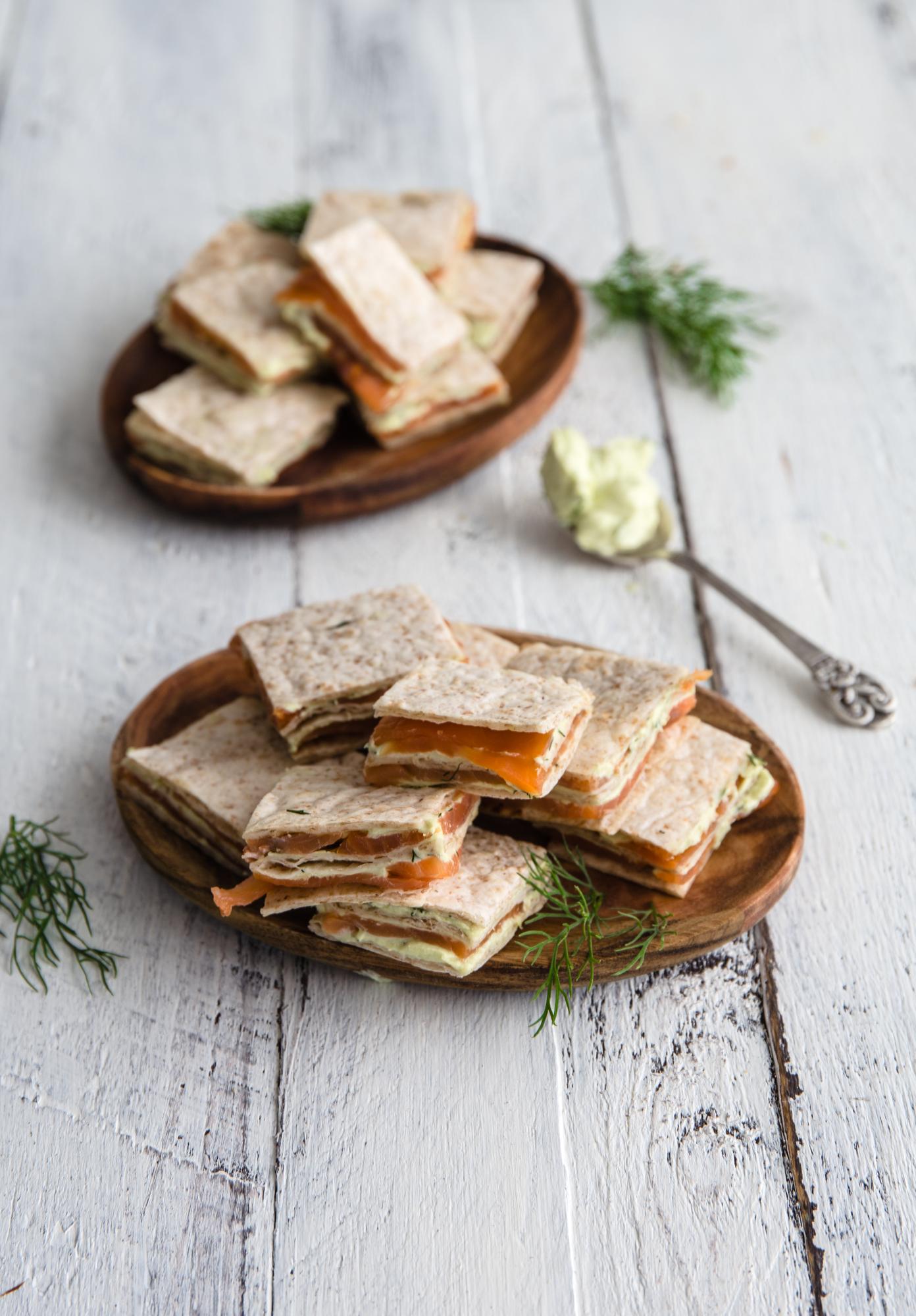 Bocconcini di tortilla e salmone affumicato