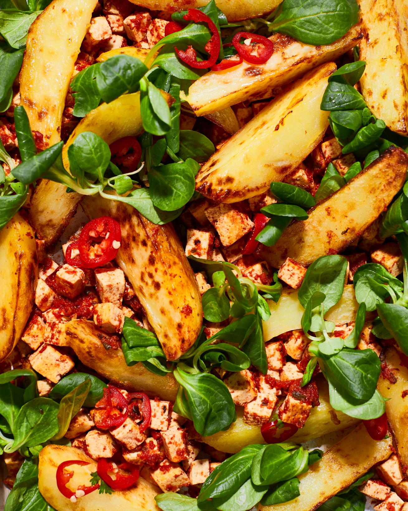 Hash con tofu e pomodori