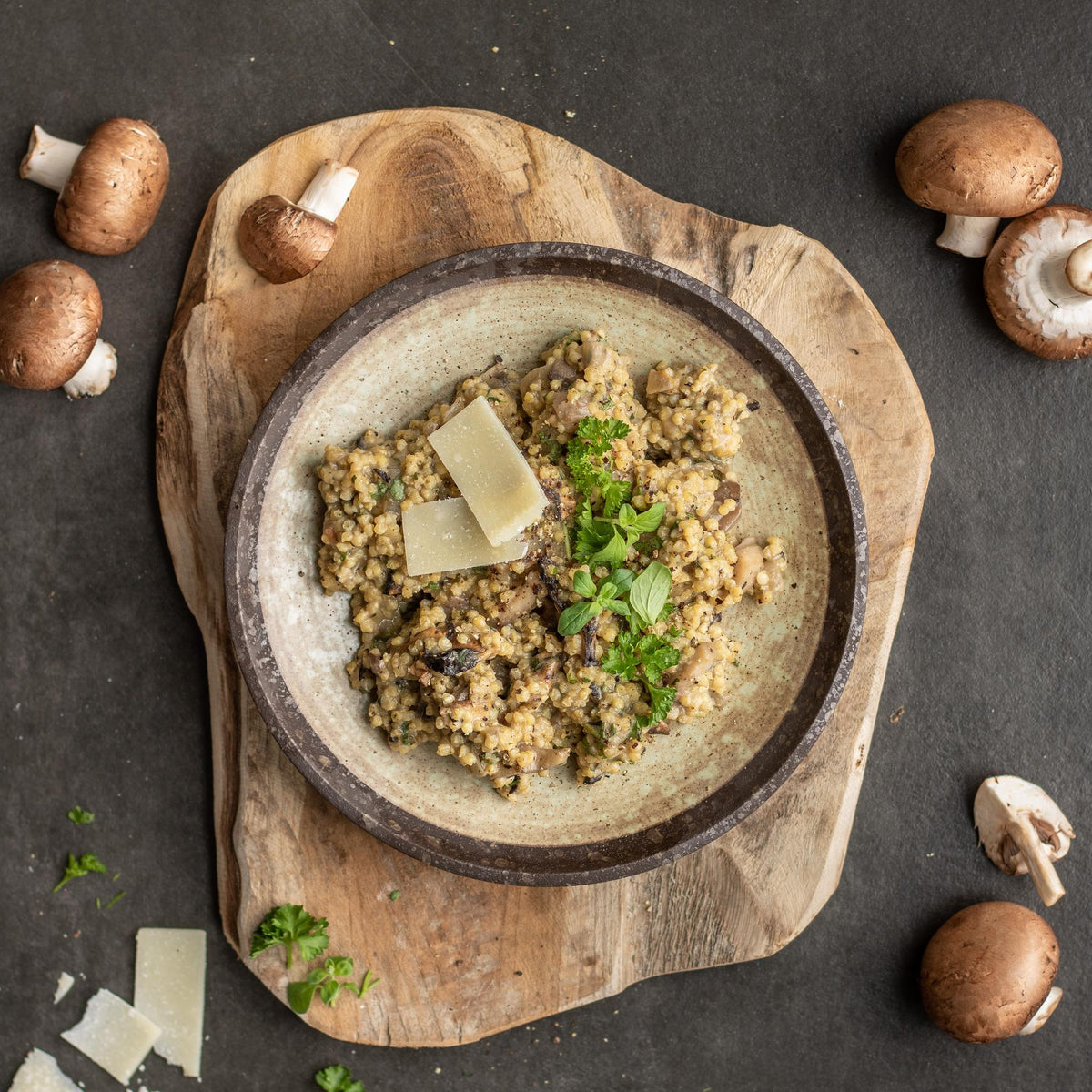 Risotto di miglio con funghi