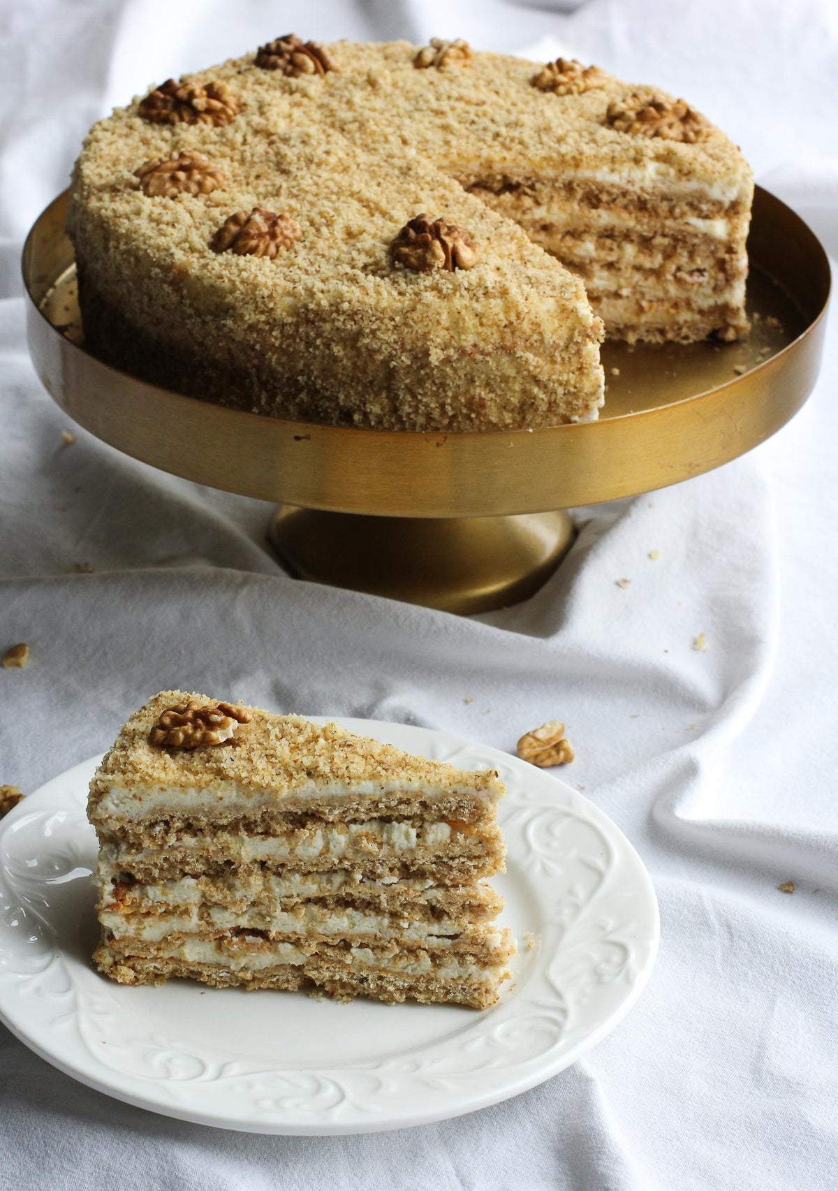 Torta al miele con fiocchi d'avena
