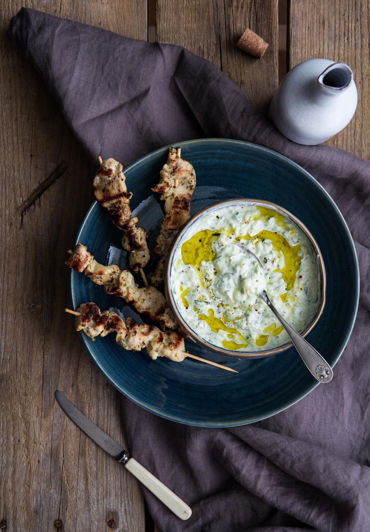 Spiedini di pollo con tzatziki