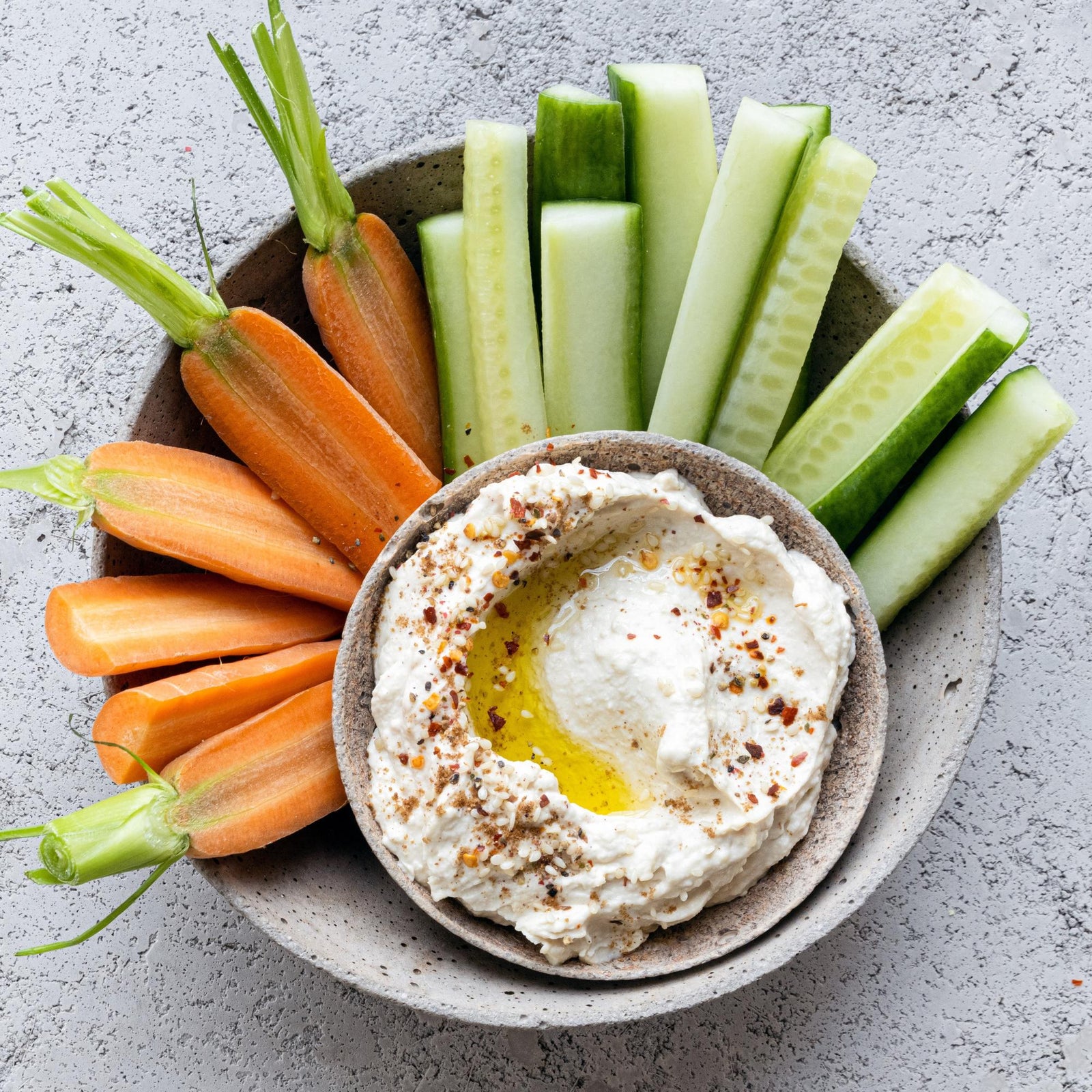 Hummus con verdure