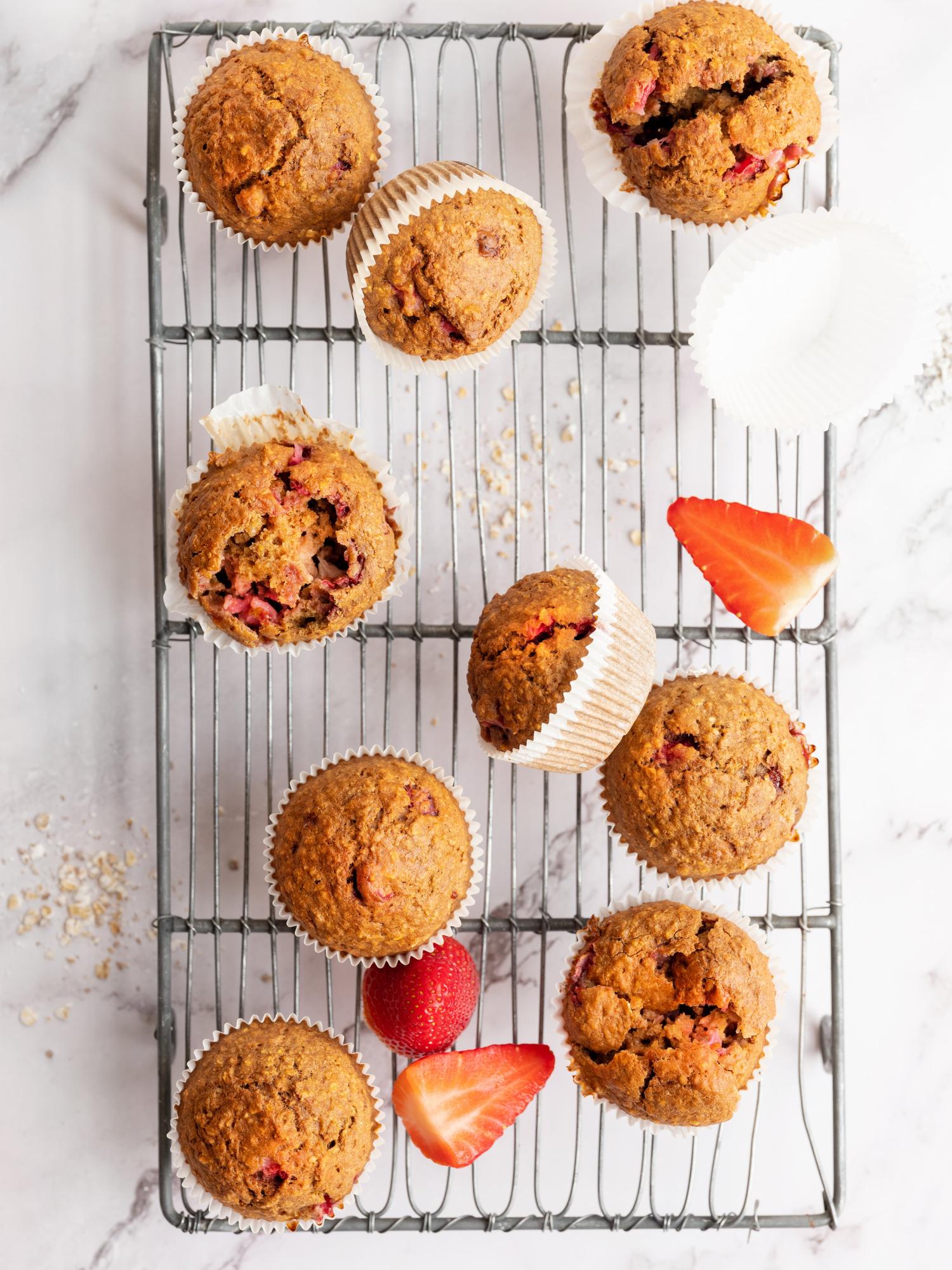 Muffin fragole e avena