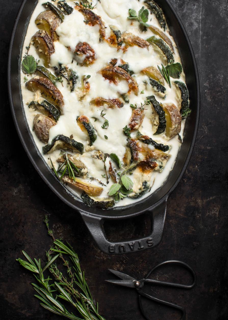 Patate e zucchine gratinate