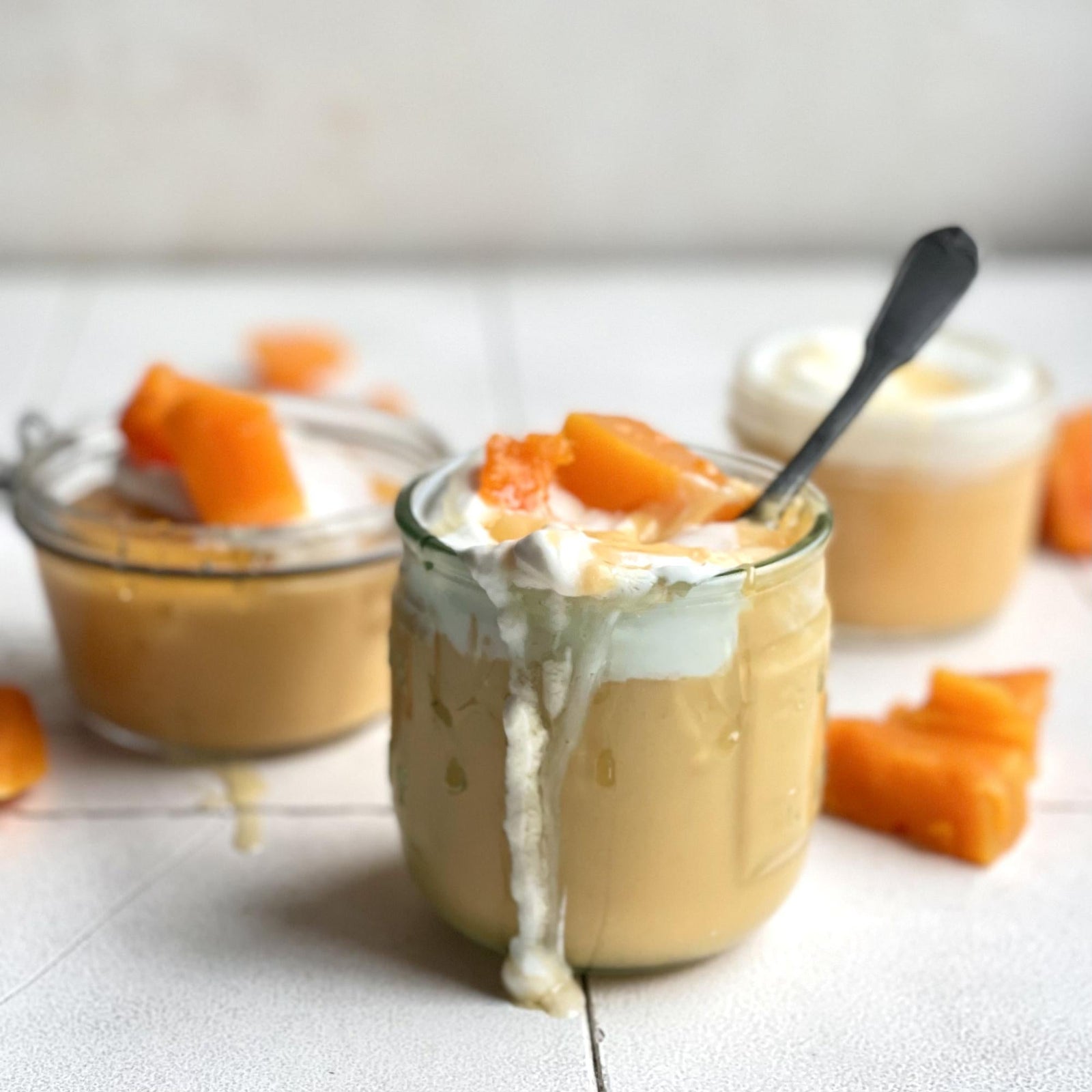 Coppa con budino di zucca