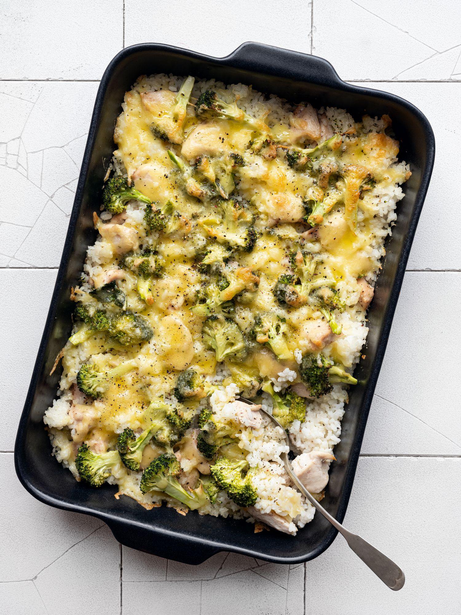 Casserole di pollo con broccoli e riso