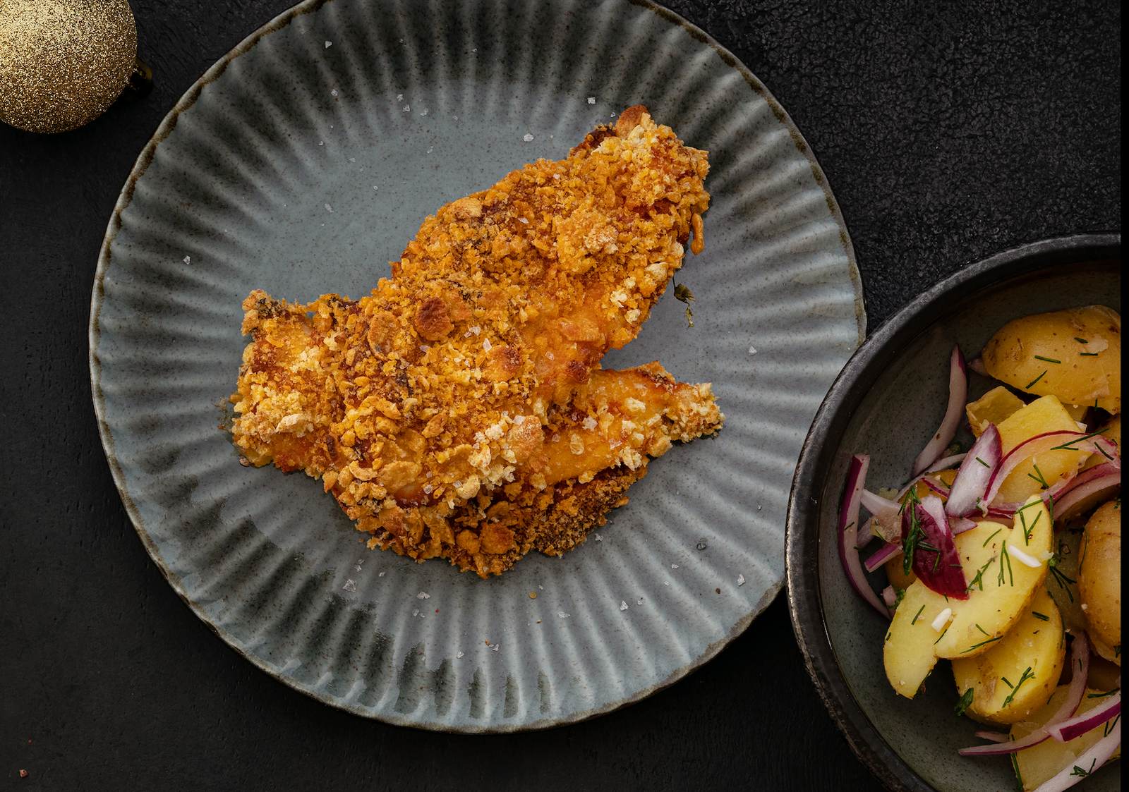 Cotoletta di pollo in fiocchi di mais