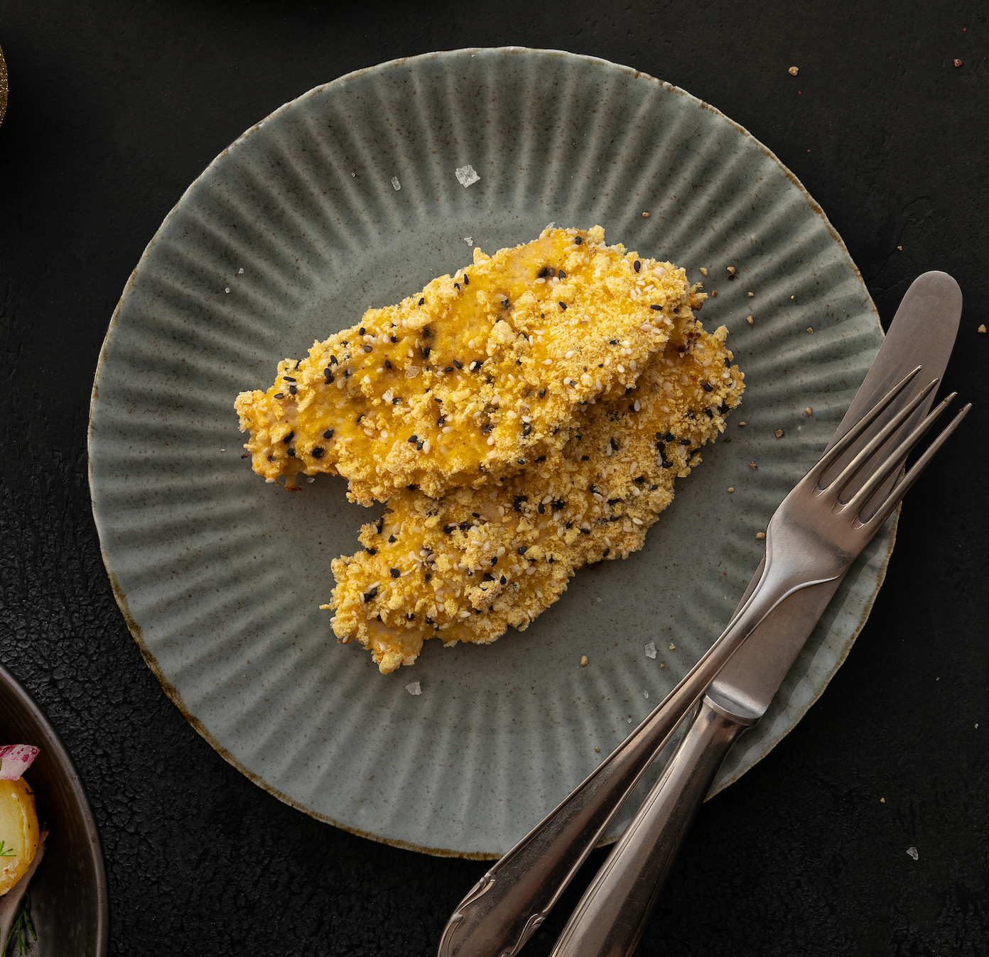 Cotoletta di pollo in crosta di sesamo