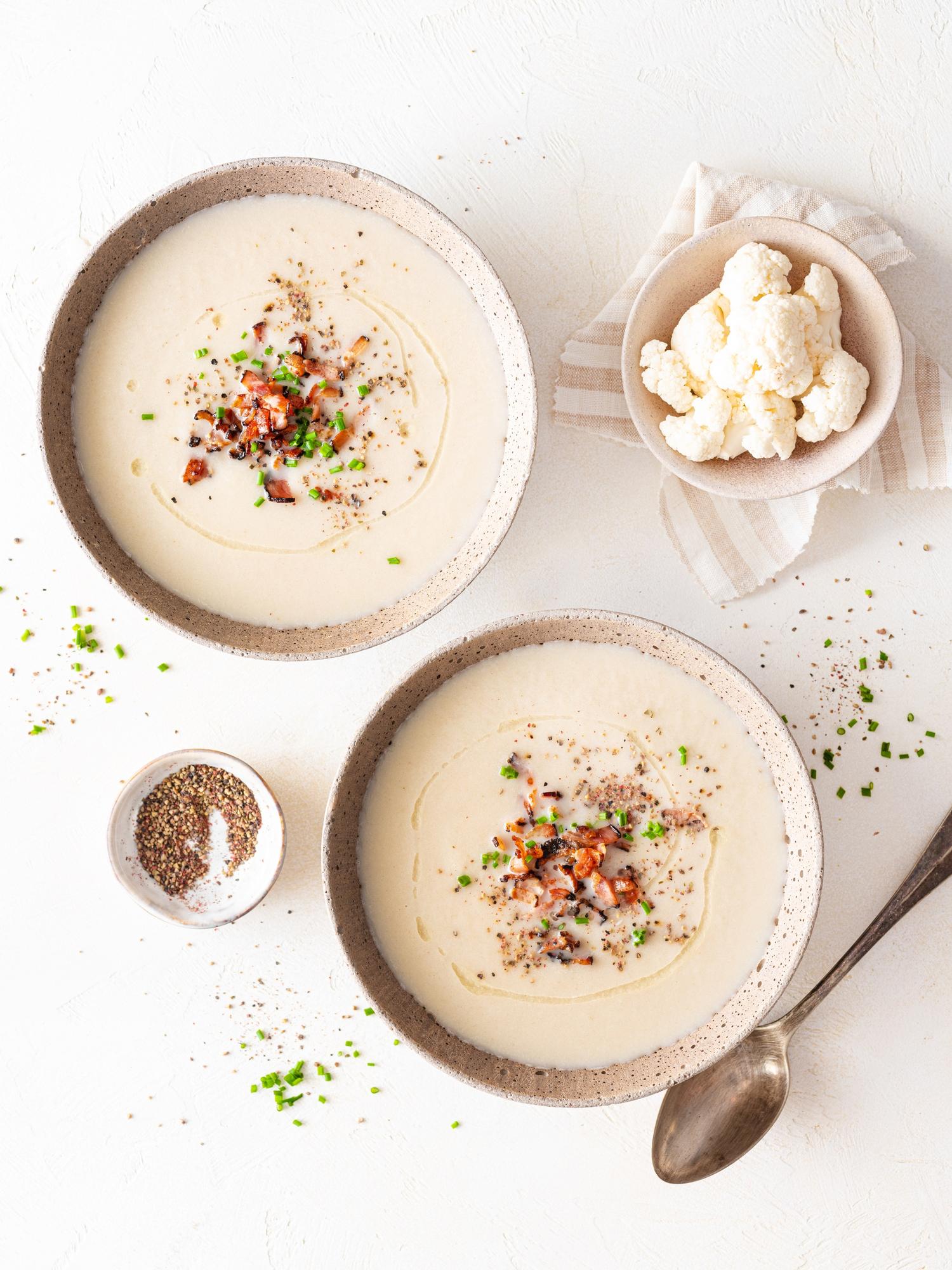 Zuppa di cavolfiore con pancetta