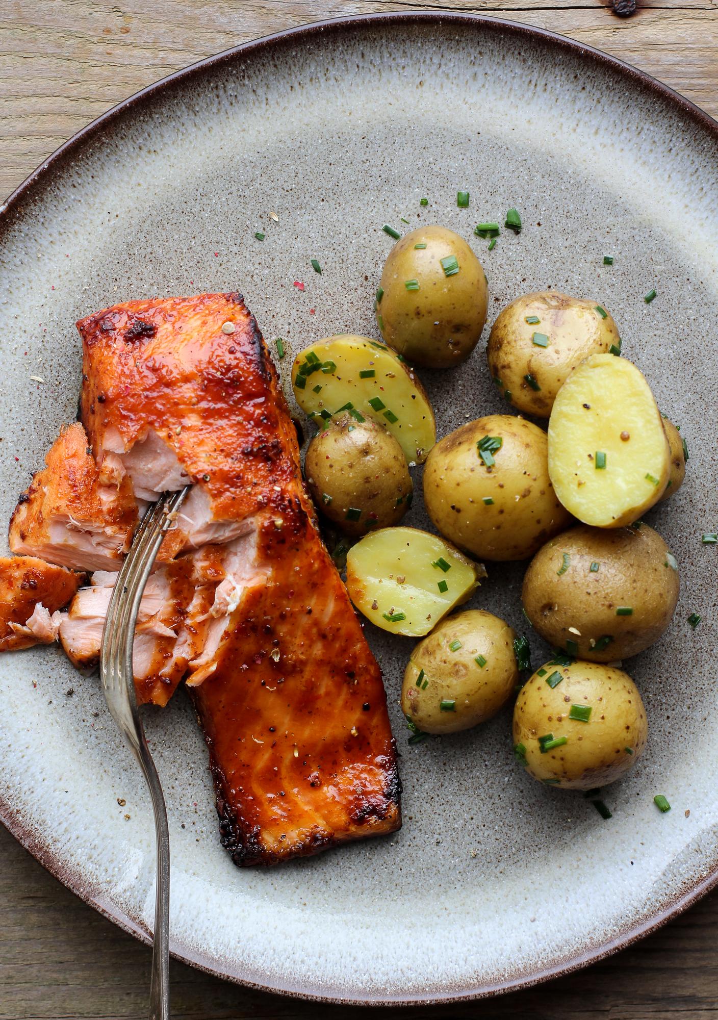Salmone con patate