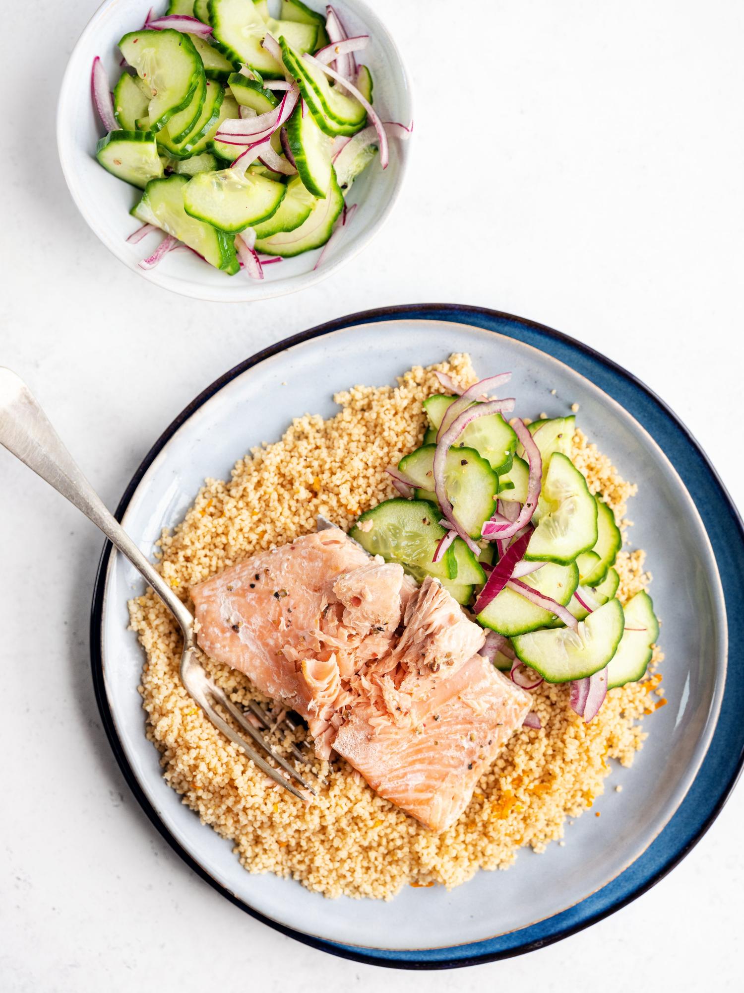 Salmone con insalata di cuscus