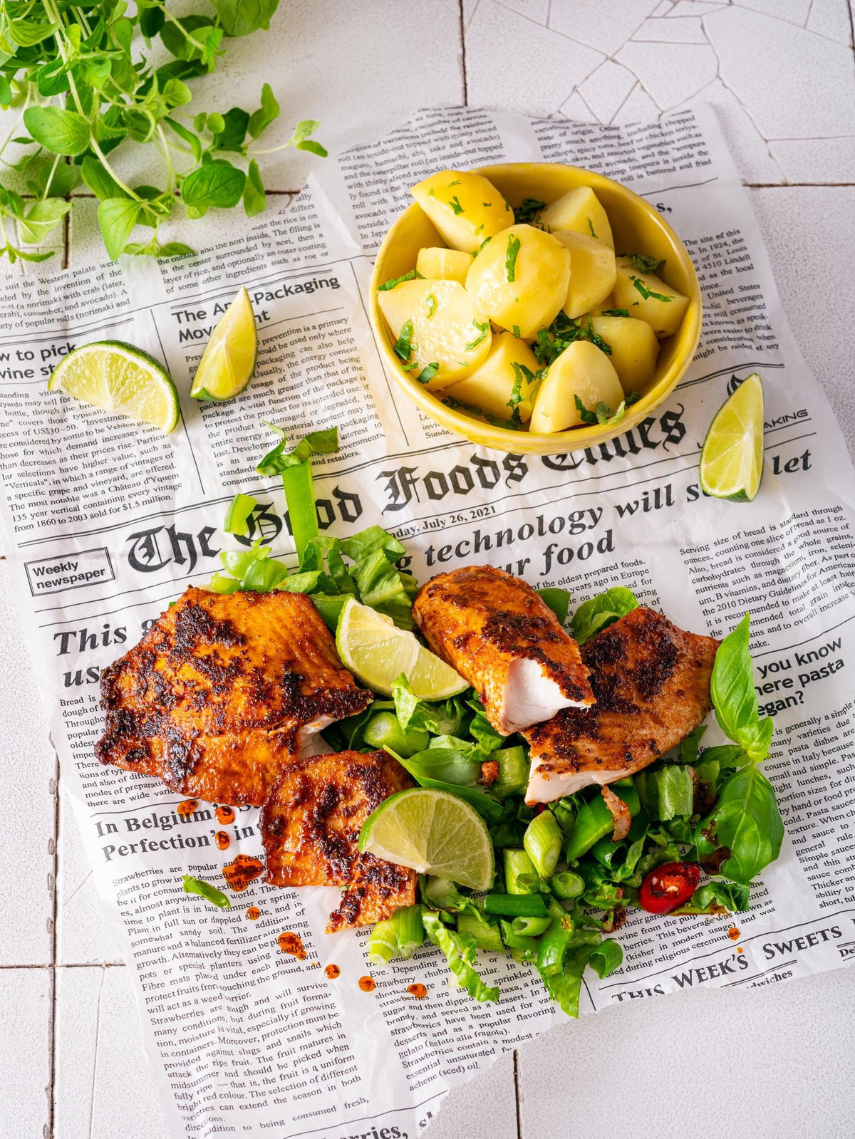 Tilapia messicana speziata con patate al vapore