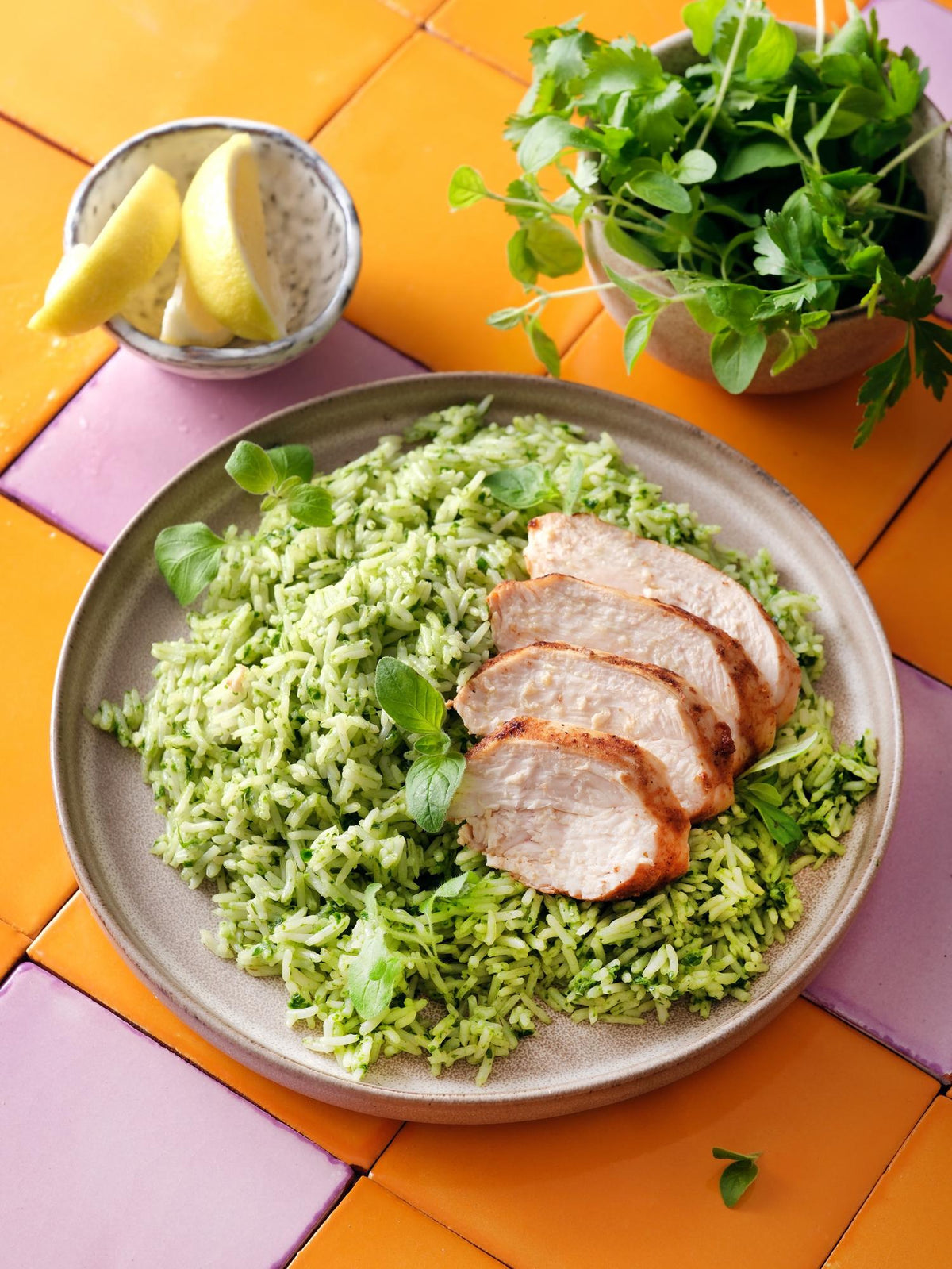 Riso messicano Arroz verde con petti di pollo