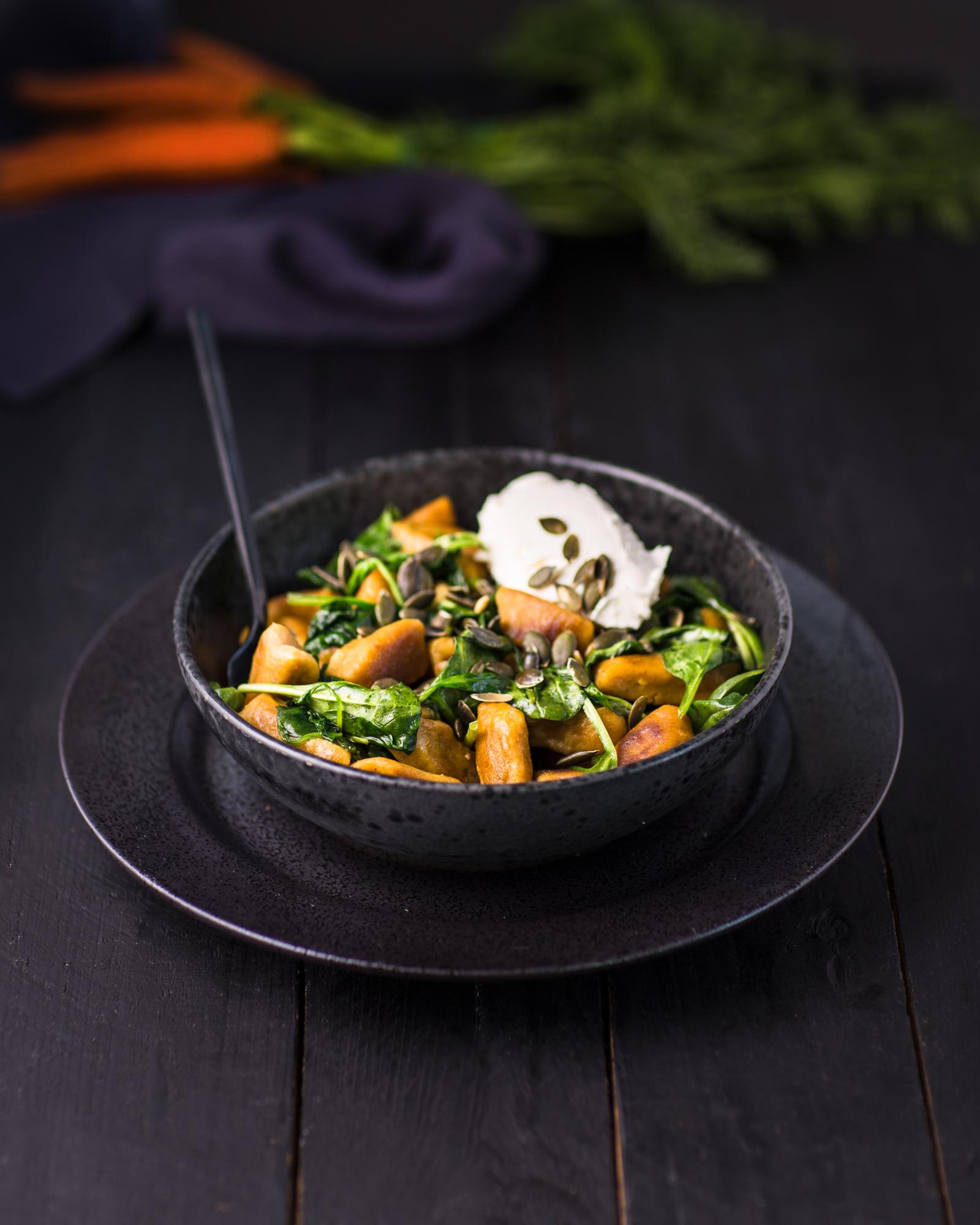 Gnocchi di carote con ricotta