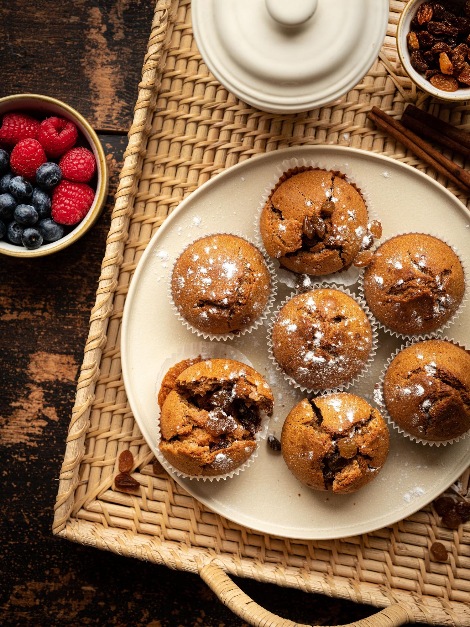 Muffin con cannella e uvetta