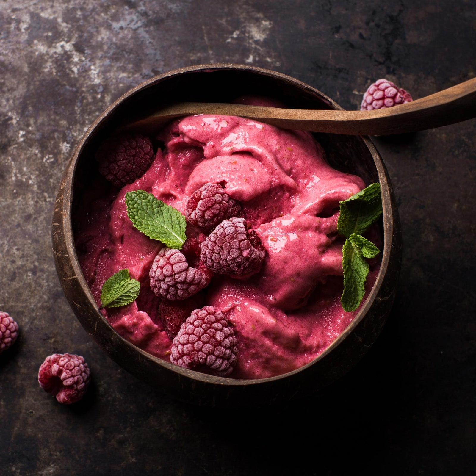 Nice cream - gelato di banana e lamponi