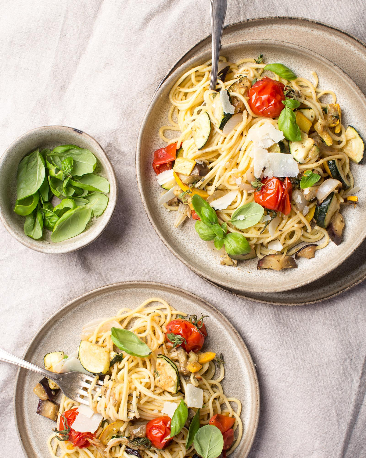 Pasta con verdure al forno