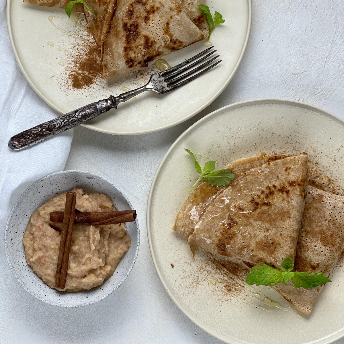 Crepes con purè di mele