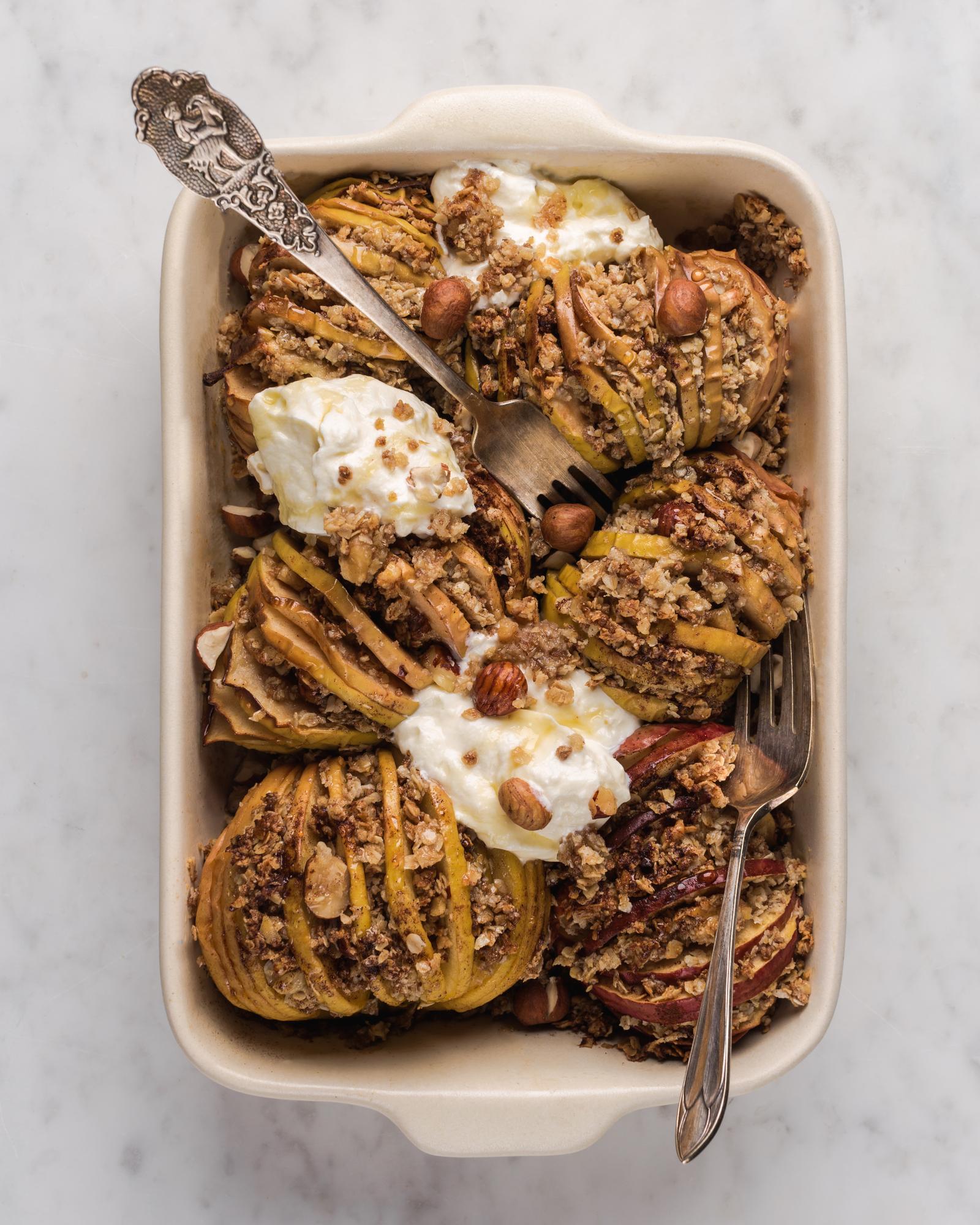 Mele al forno hasselback